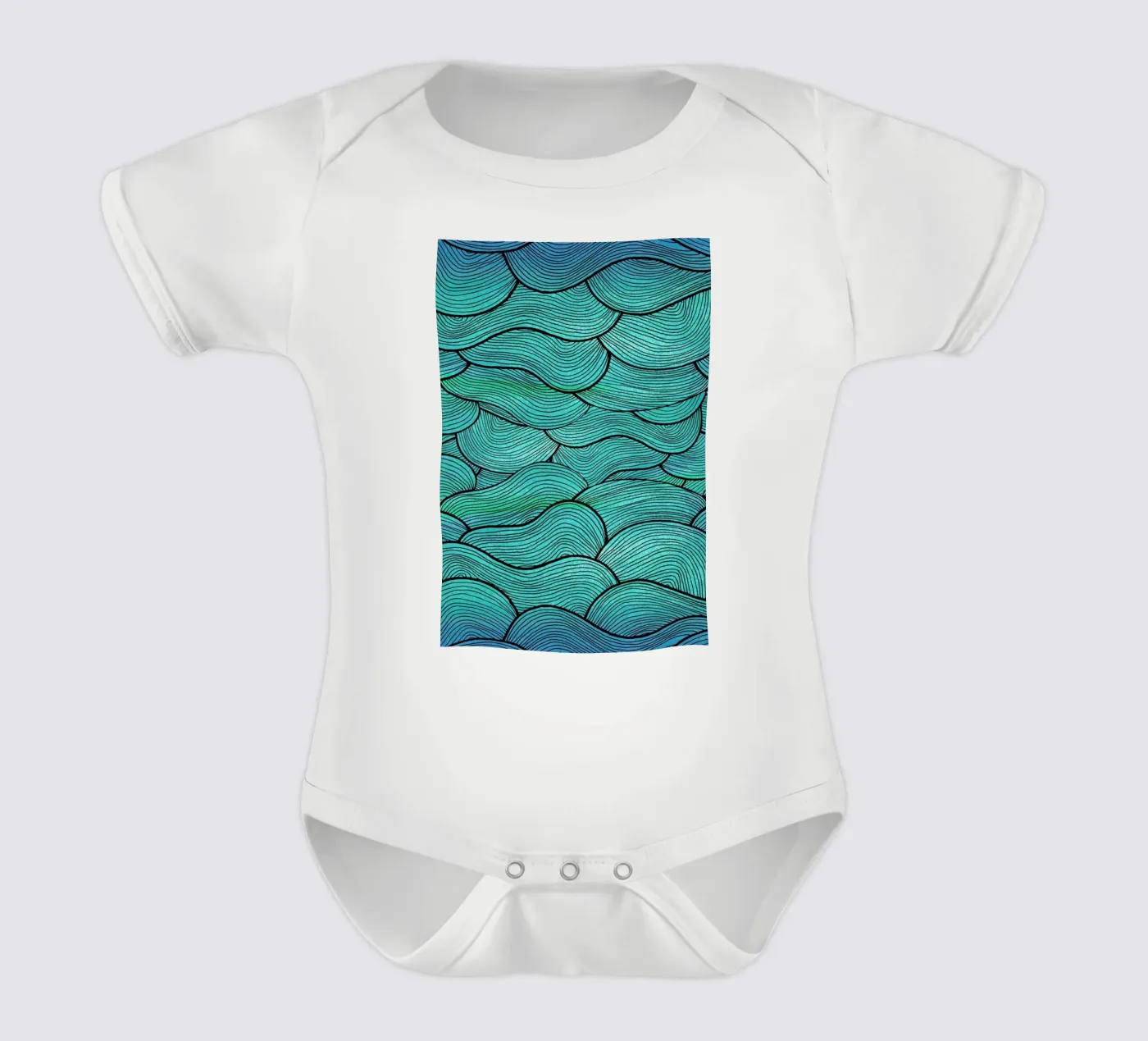 Sea Waves Pattern body bébé de Pom Graphic Design