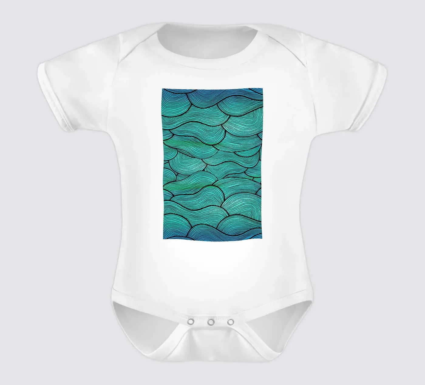 Sea Waves Pattern body bébé de Pom Graphic Design