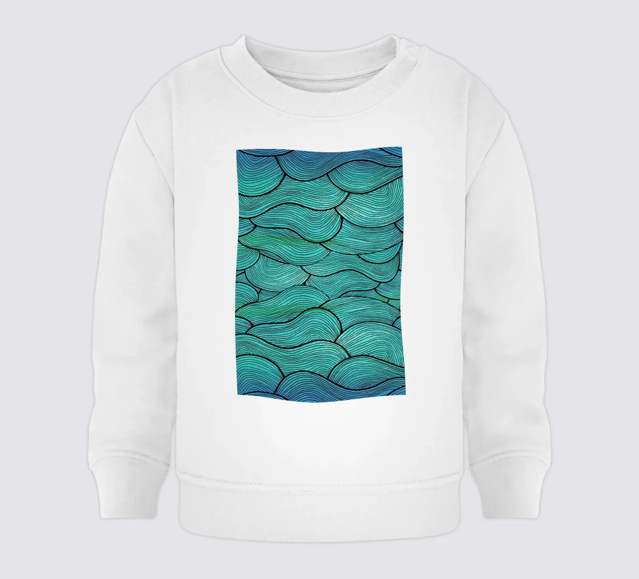 Sea Waves Pattern felpa neonato da Pom Graphic Design