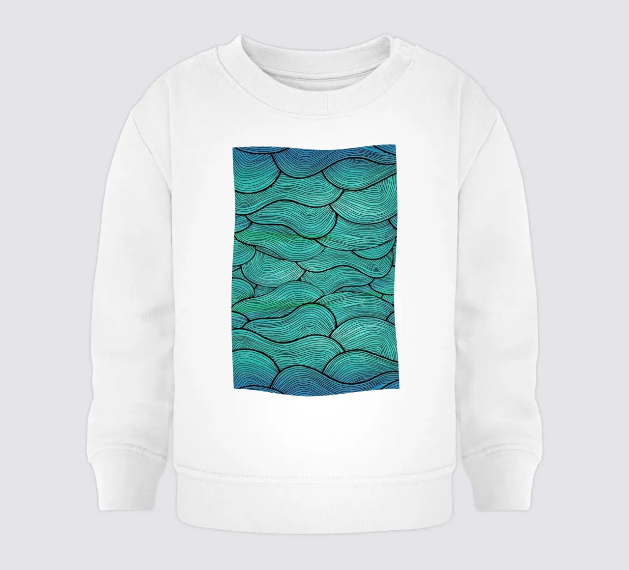 Sea Waves Pattern felpa neonato da Pom Graphic Design