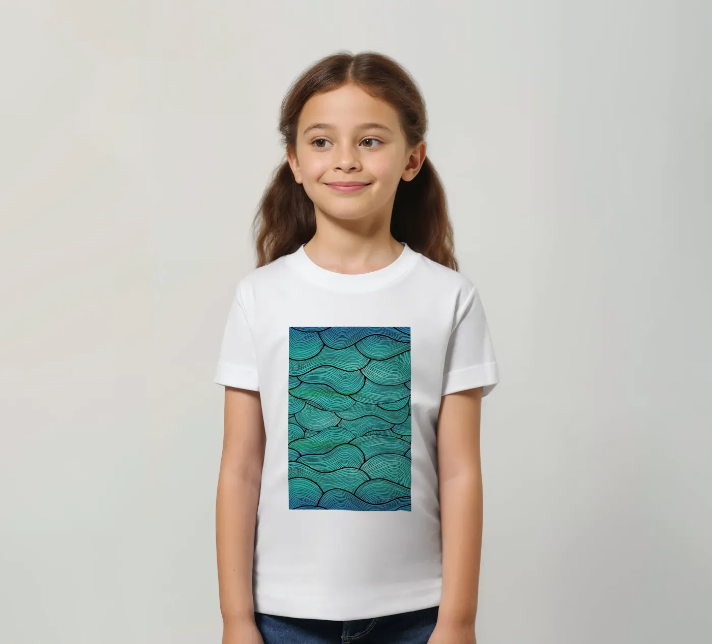Sea Waves Pattern t-shirt bambini da Pom Graphic Design
