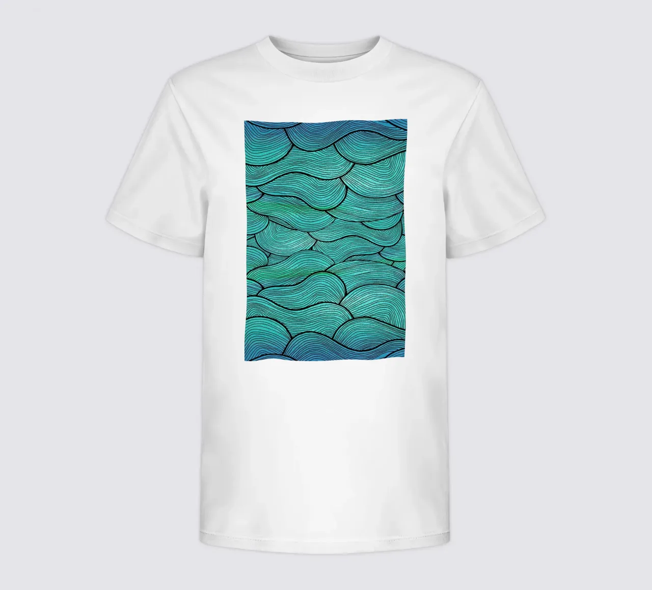 Sea Waves Pattern kinder t-shirt van Pom Graphic Design