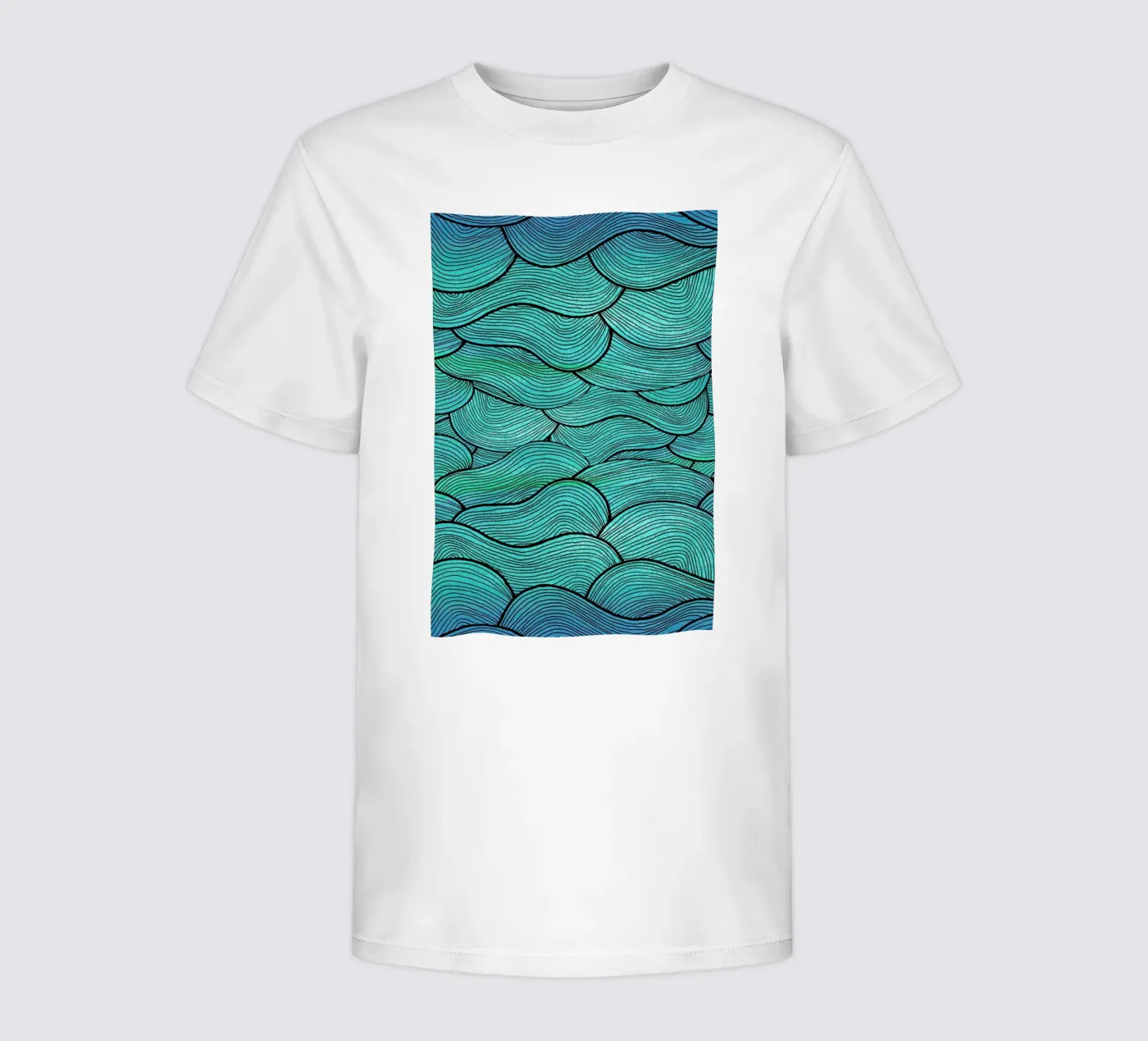 Sea Waves Pattern kids t-shirt by Pom Graphic Design