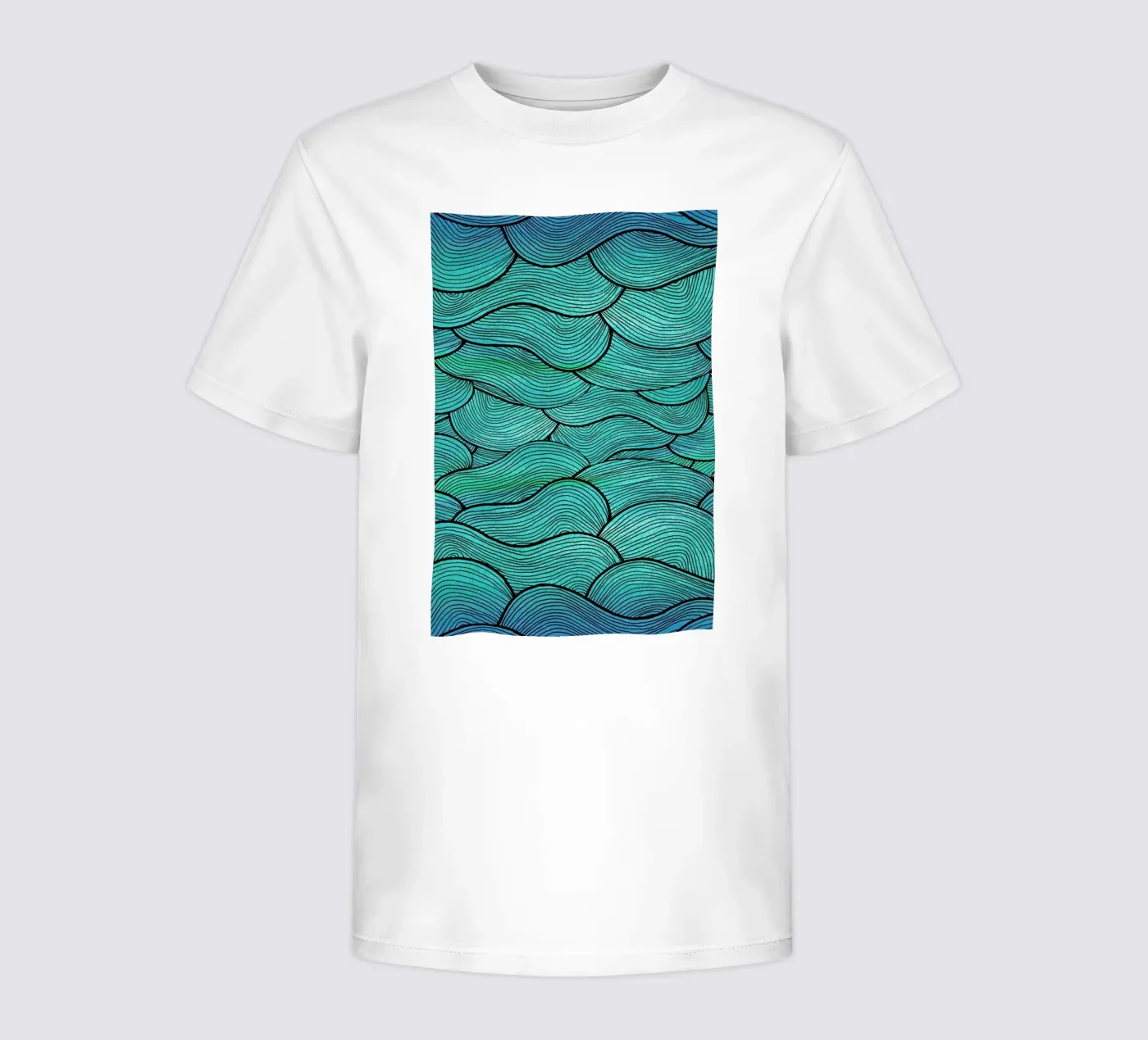 Sea Waves Pattern kids t-shirt by Pom Graphic Design