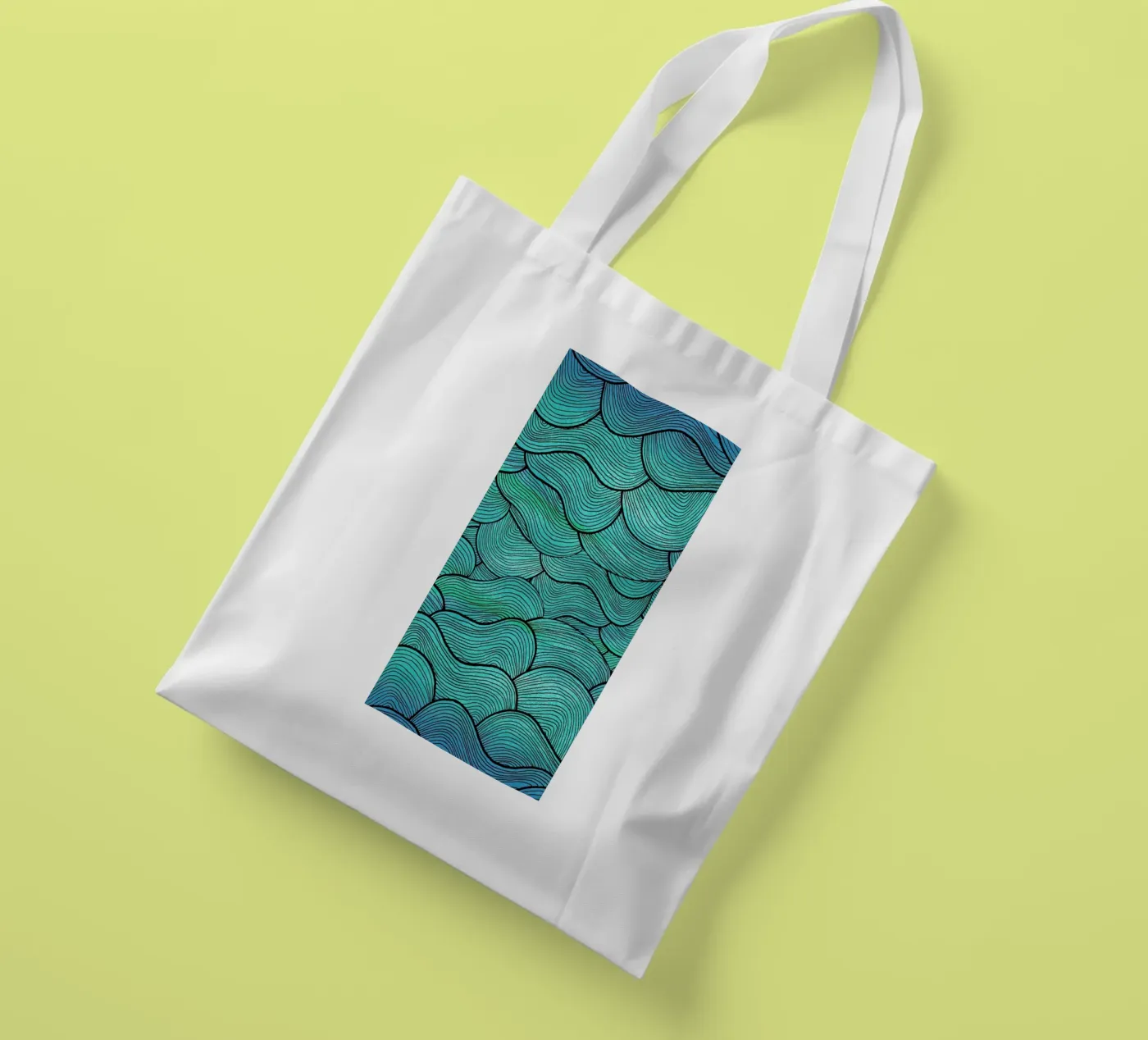 Sea Waves Pattern tote bag by Pom Graphic Design