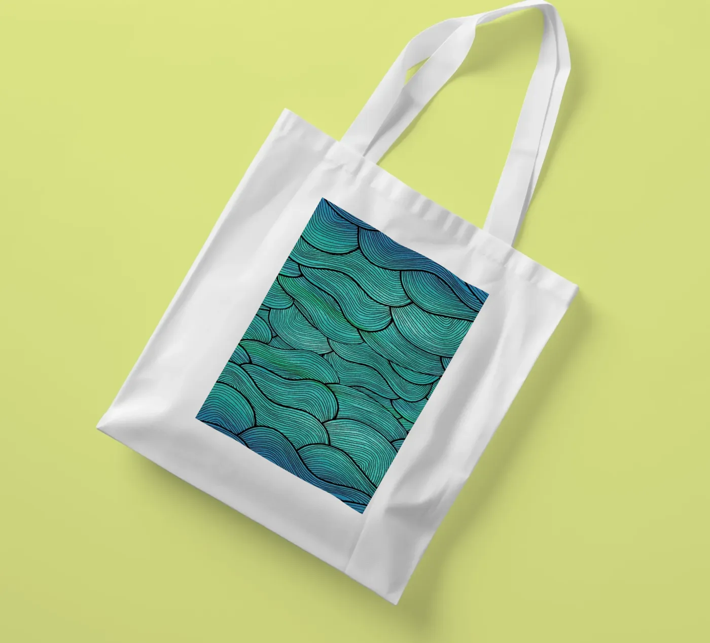 Sea Waves Pattern tote bag by Pom Graphic Design