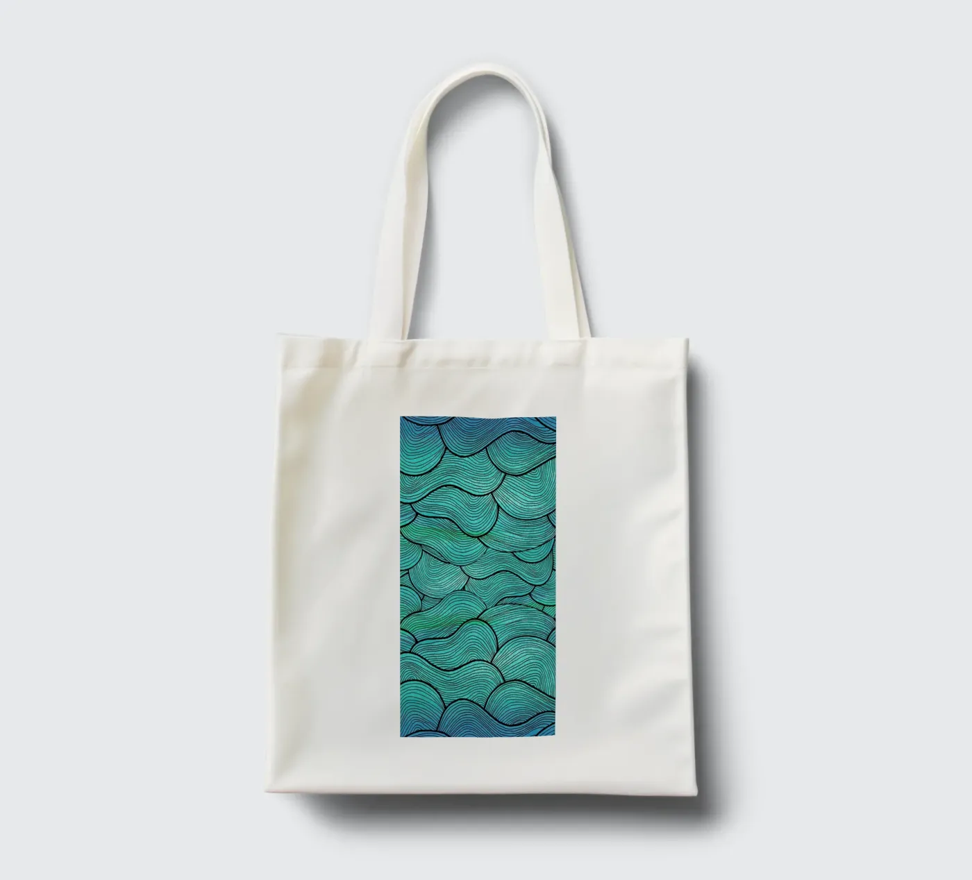 Sea Waves Pattern tote bag by Pom Graphic Design