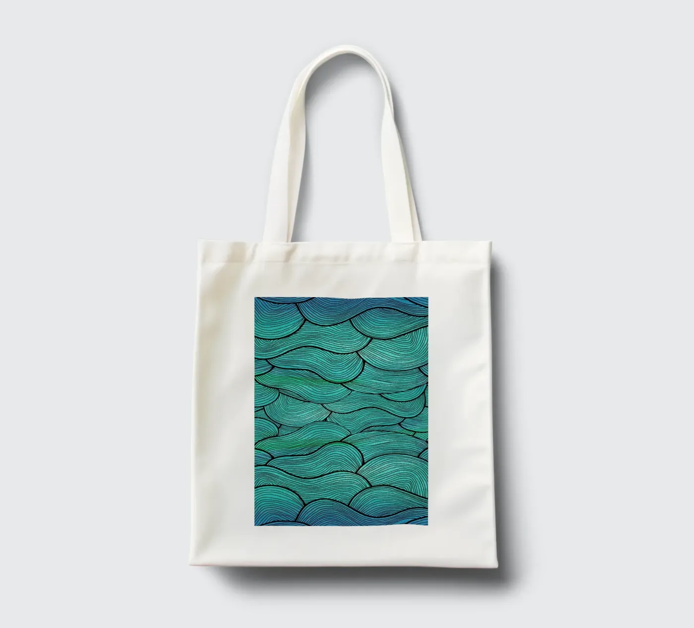 Sea Waves Pattern tote bag by Pom Graphic Design