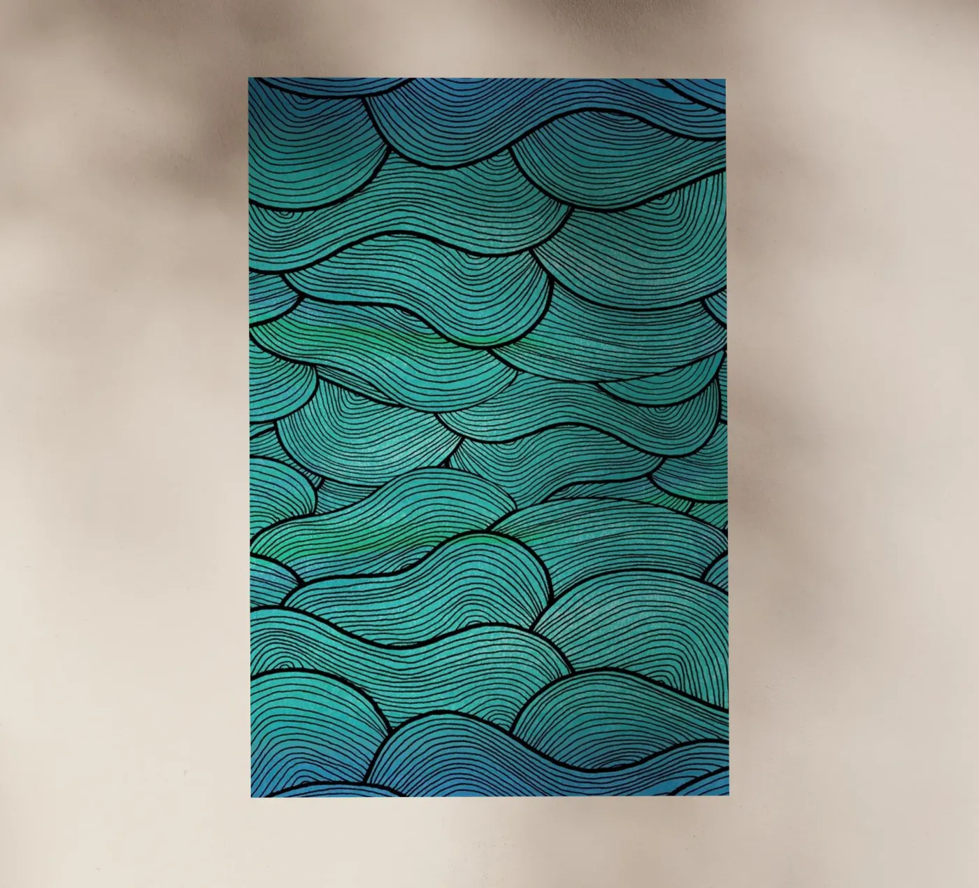Sea Waves Pattern Backlit Folie von Pom Graphic Design