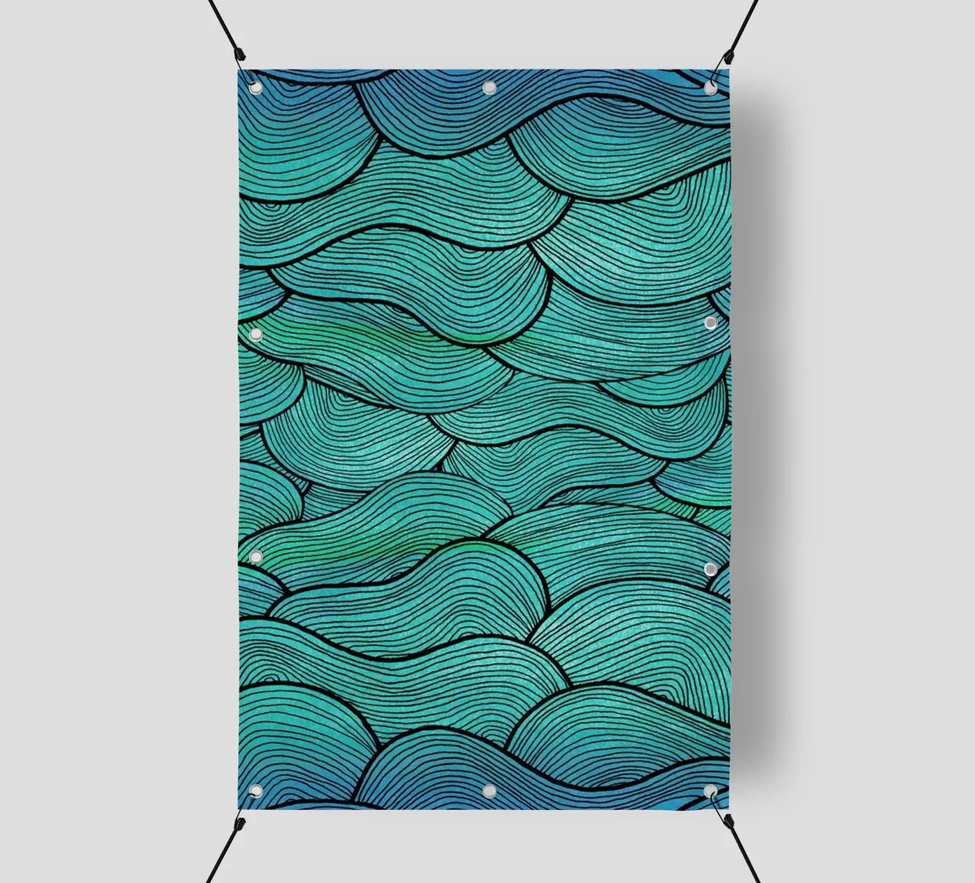 Sea Waves Pattern telo in pvc da Pom Graphic Design