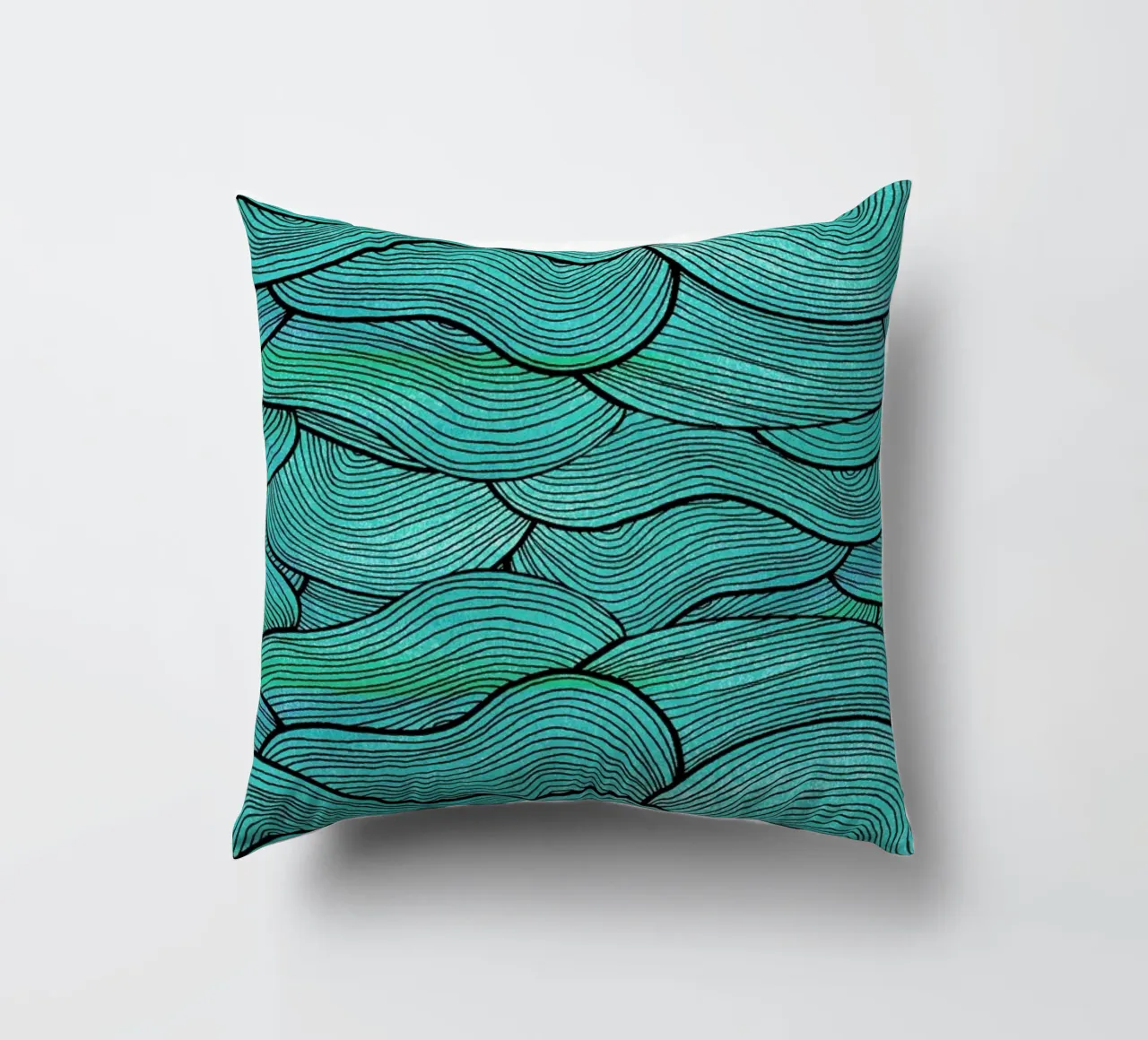 Sea Waves Pattern cuscino da Pom Graphic Design
