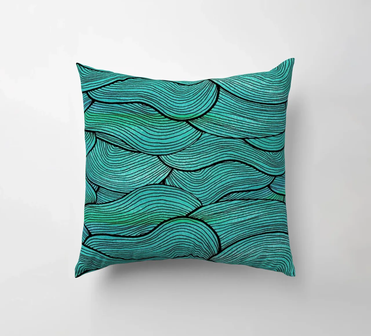 Sea Waves Pattern cuscino da Pom Graphic Design