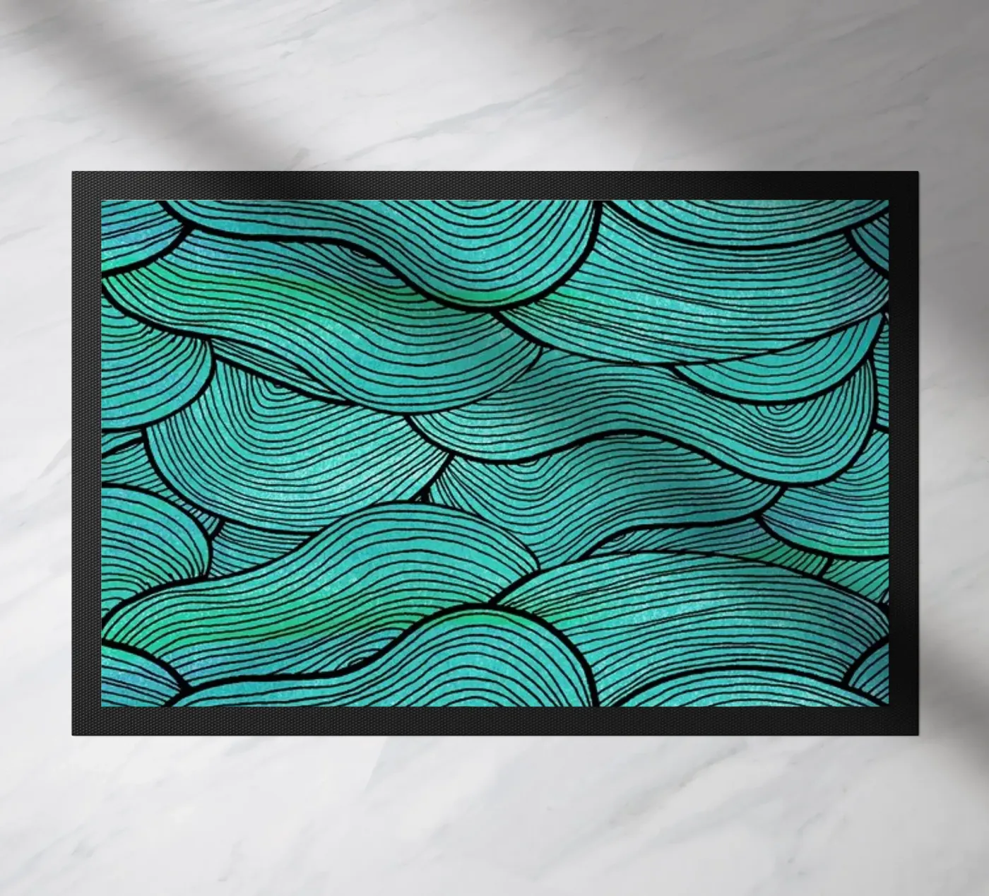 Sea Waves Pattern doormat by Pom Graphic Design