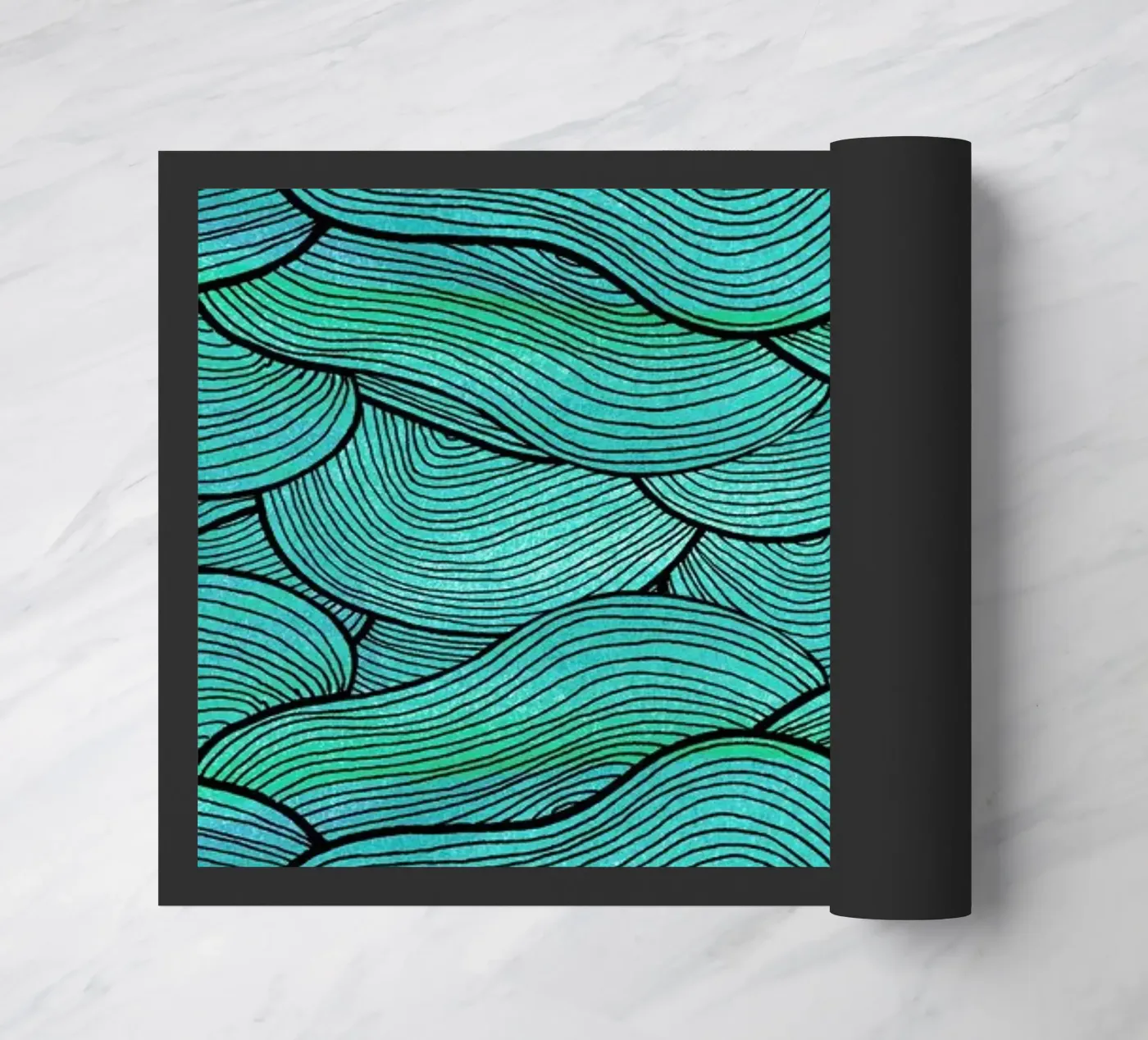 Sea Waves Pattern doormat by Pom Graphic Design