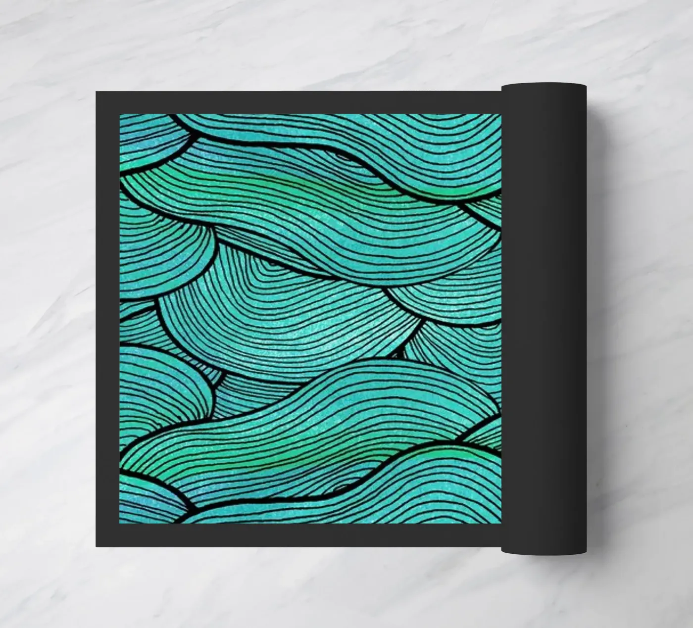Sea Waves Pattern deurmat van Pom Graphic Design