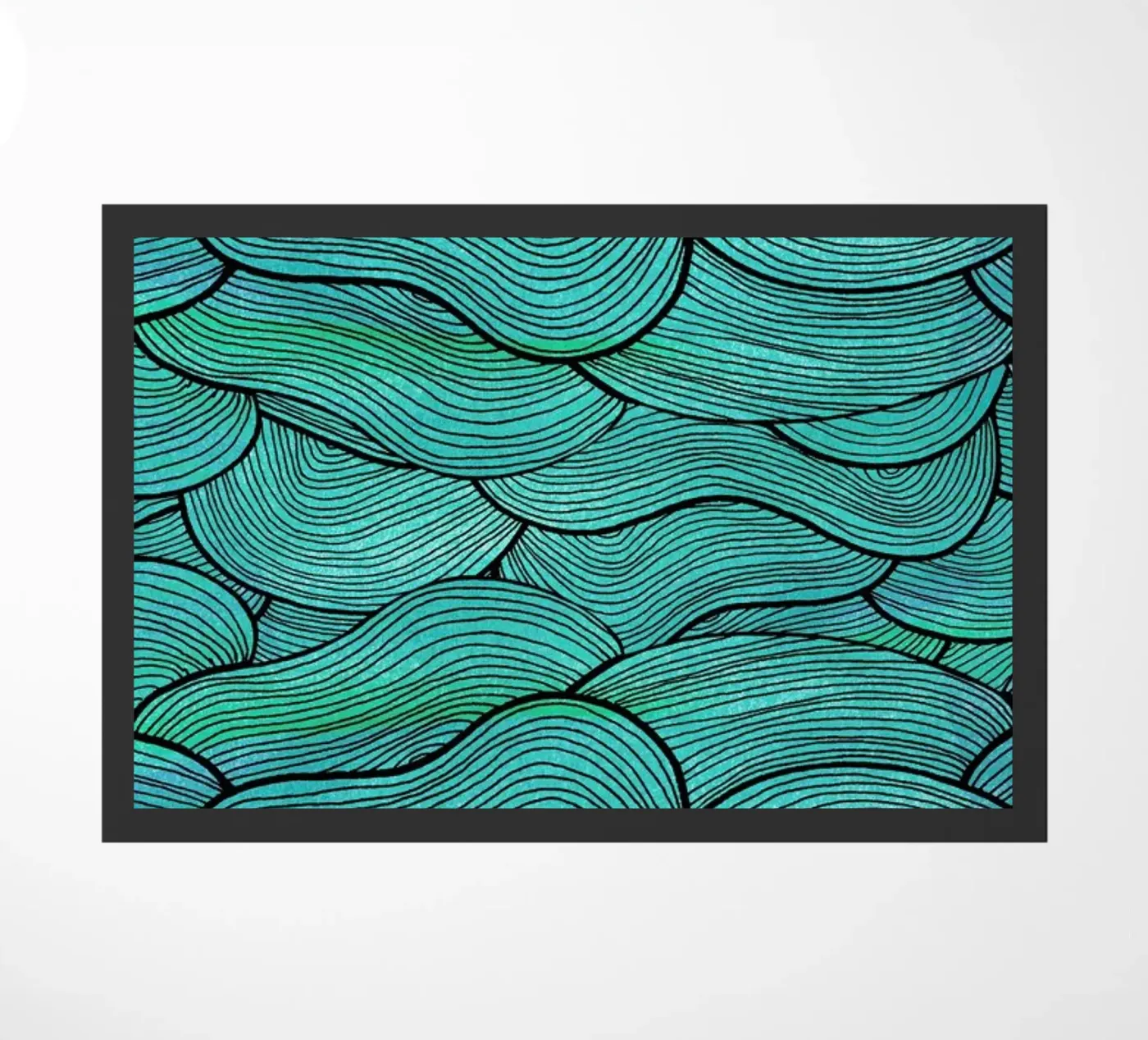 Sea Waves Pattern doormat by Pom Graphic Design