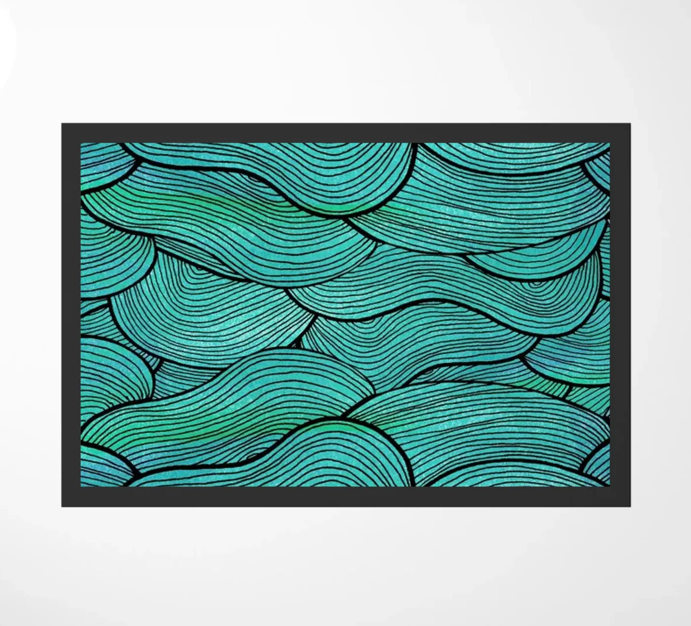 Sea Waves Pattern deurmat van Pom Graphic Design