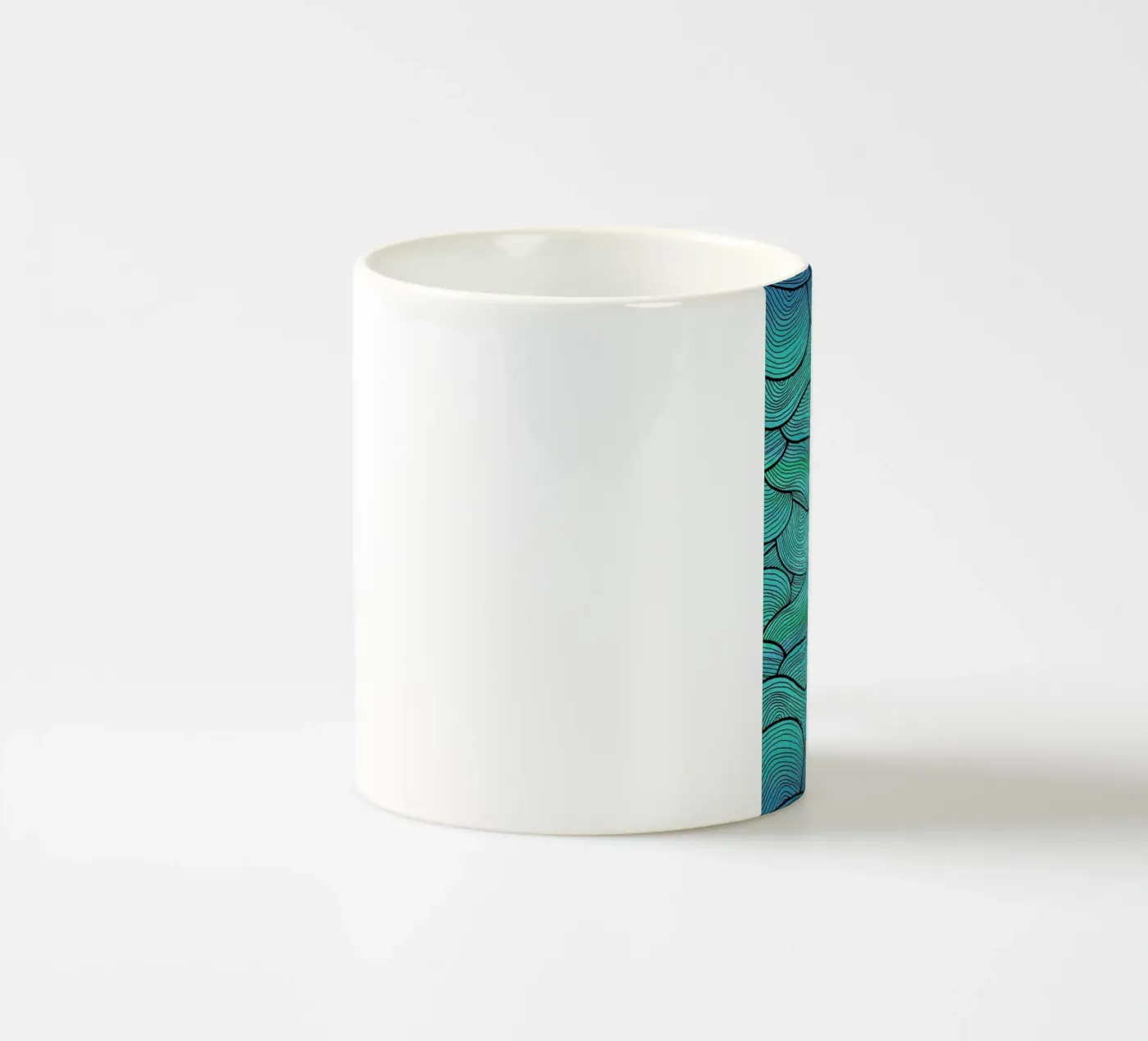 Sea Waves Pattern Keramik Tasse von Pom Graphic Design