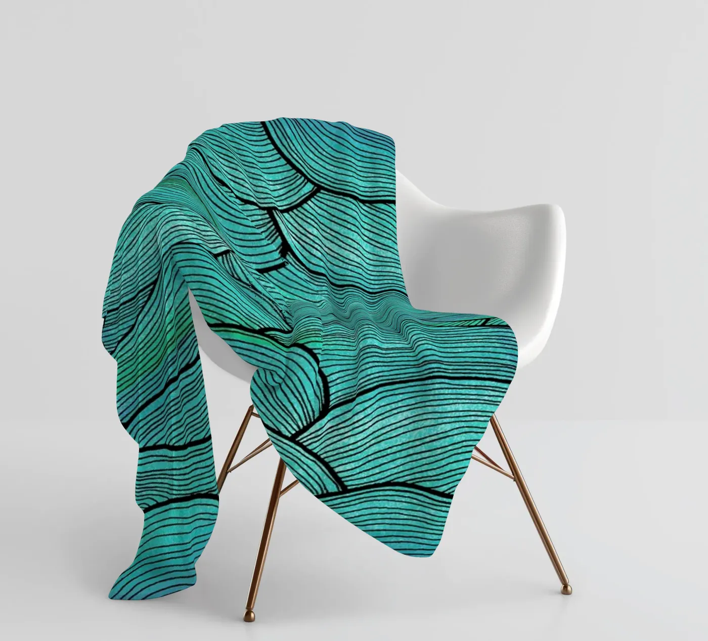 Sea Waves Pattern fleecedeken van Pom Graphic Design