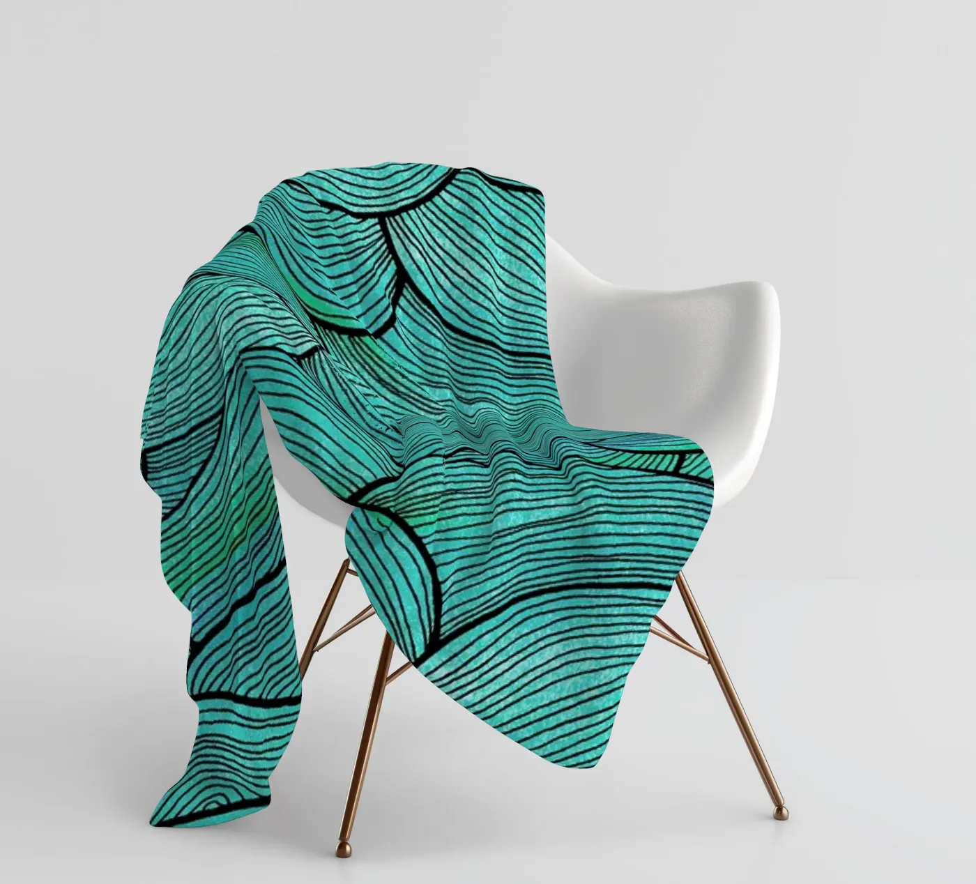 Sea Waves Pattern fleecedeken van Pom Graphic Design