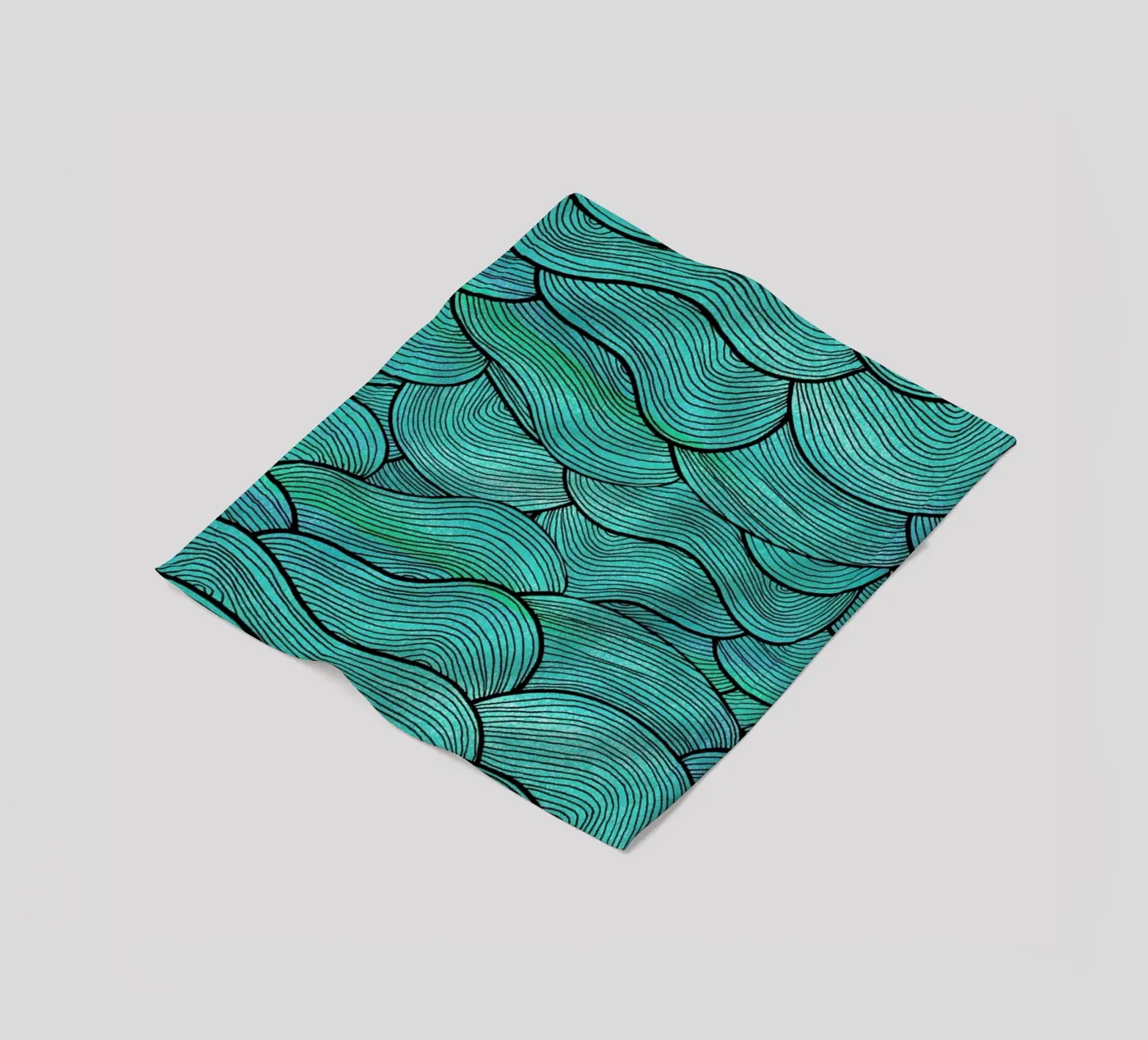 Sea Waves Pattern fleecedeken van Pom Graphic Design