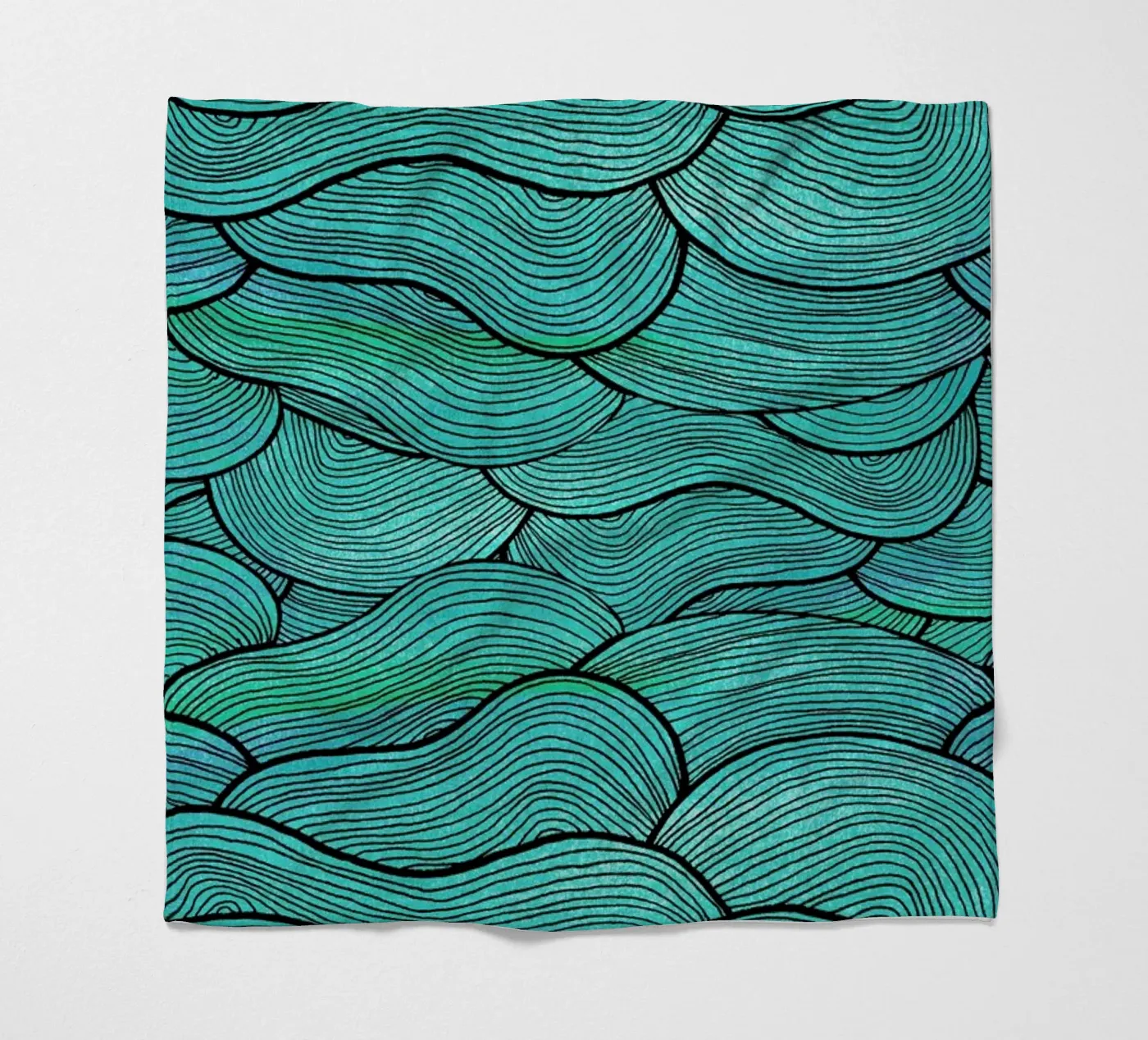 Sea Waves Pattern fleecedeken van Pom Graphic Design