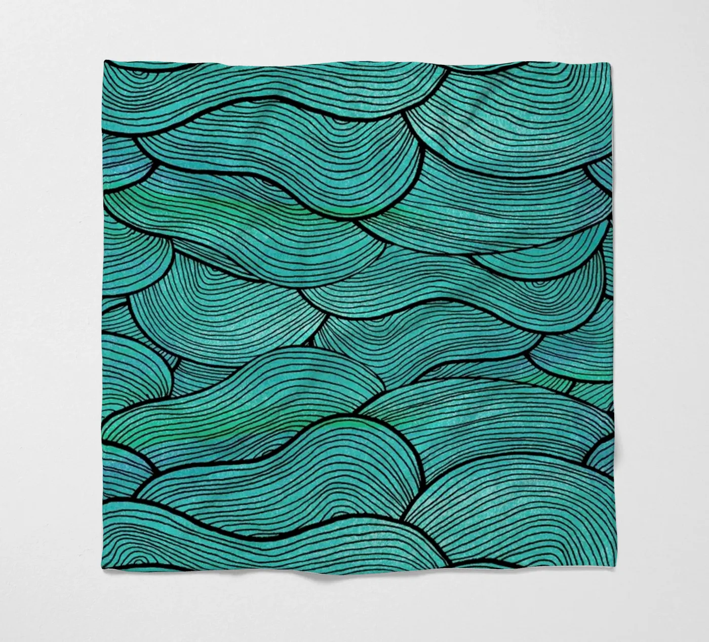Sea Waves Pattern plaid polaire de Pom Graphic Design