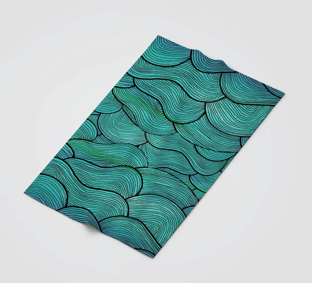 Sea Waves Pattern Fleecedecke von Pom Graphic Design