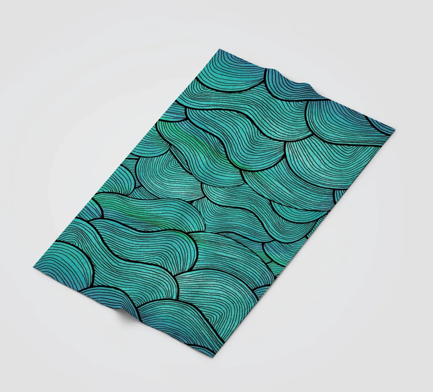 Sea Waves Pattern fleecedeken van Pom Graphic Design