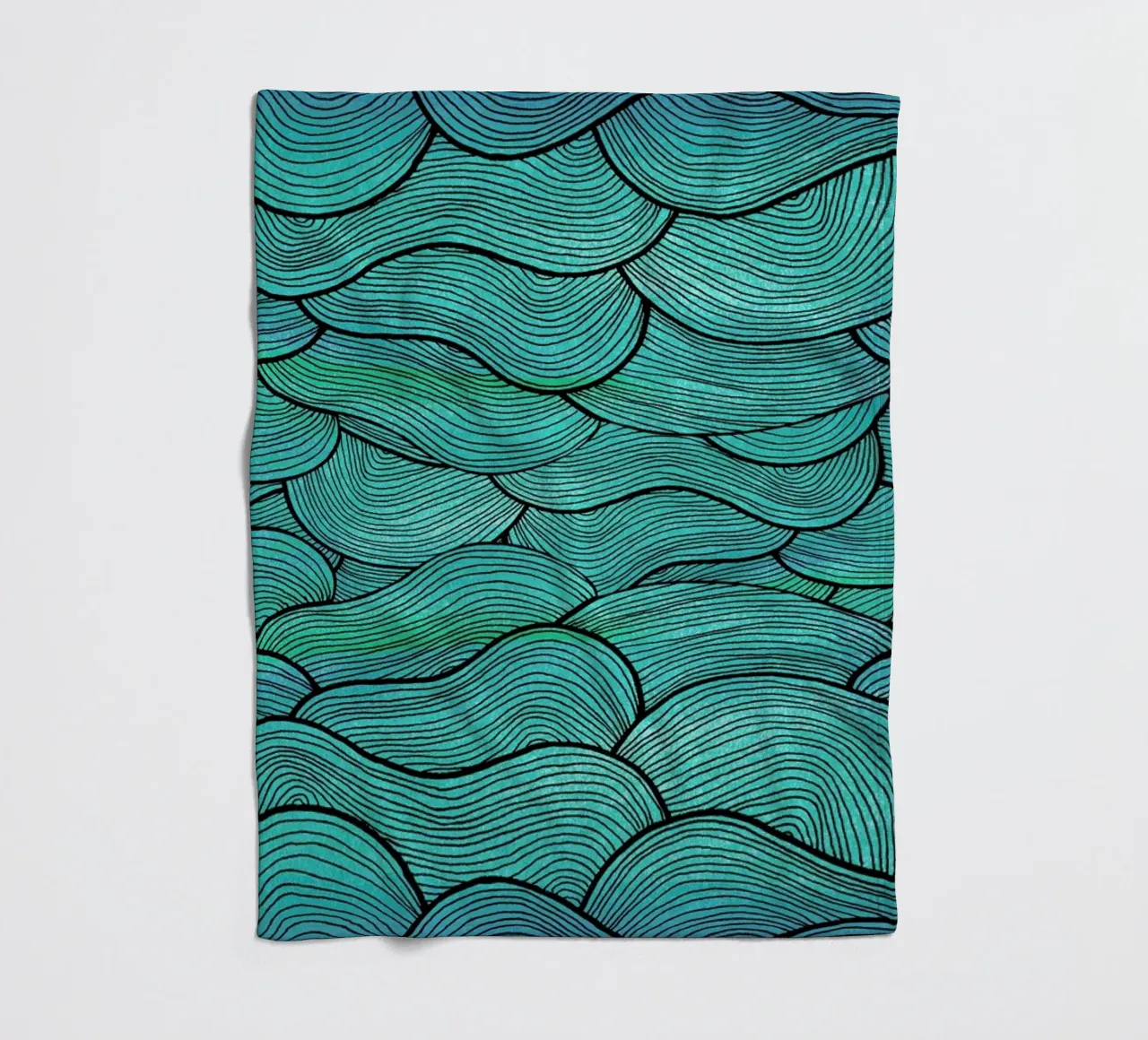 Sea Waves Pattern Fleecedecke von Pom Graphic Design