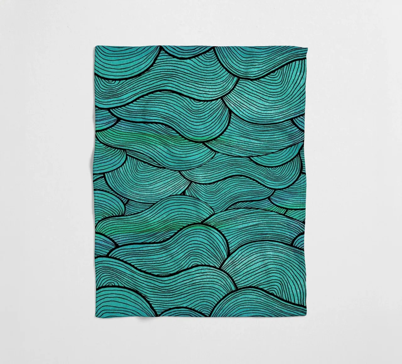 Sea Waves Pattern Fleecedecke von Pom Graphic Design
