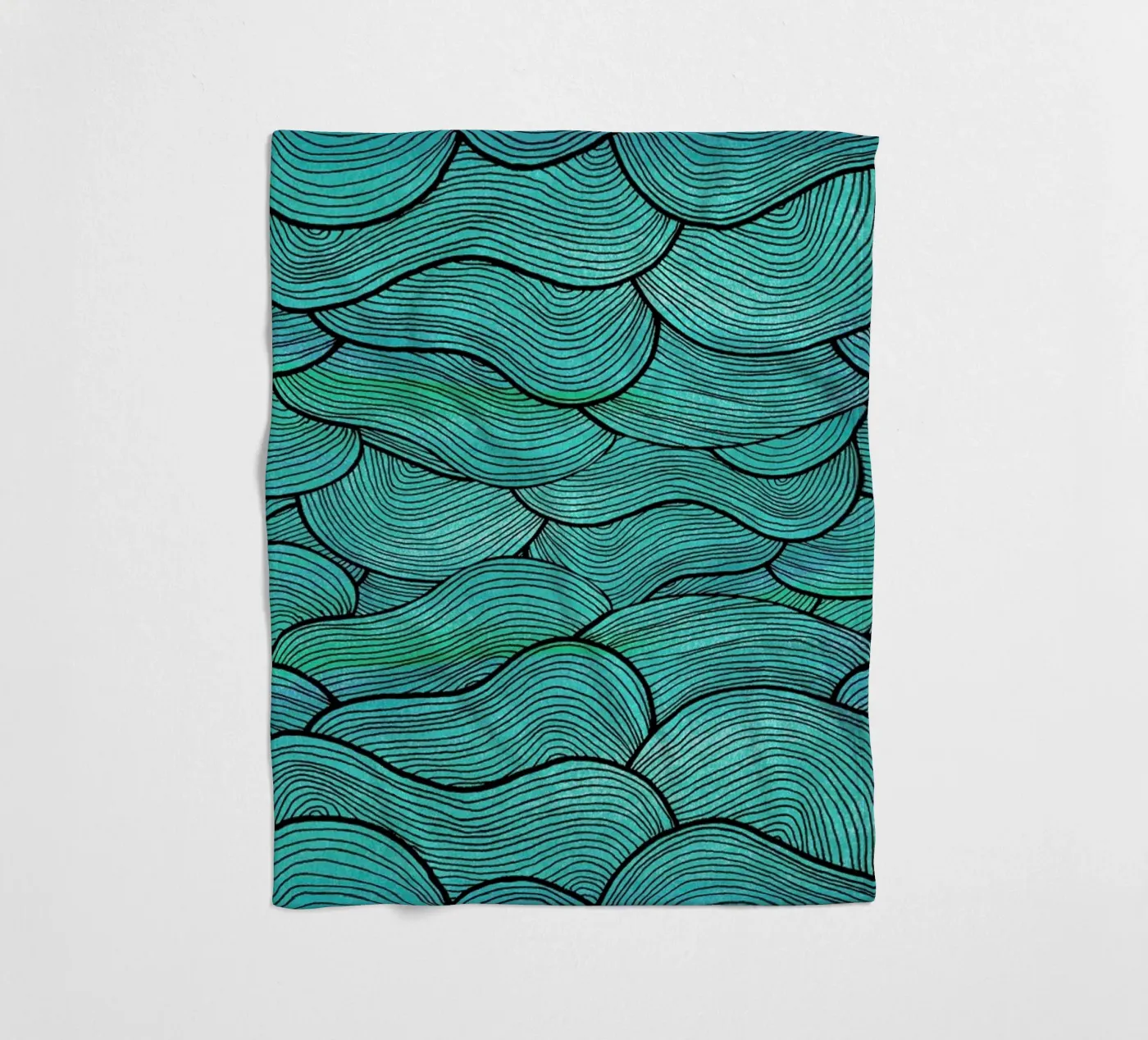 Sea Waves Pattern fleecedeken van Pom Graphic Design