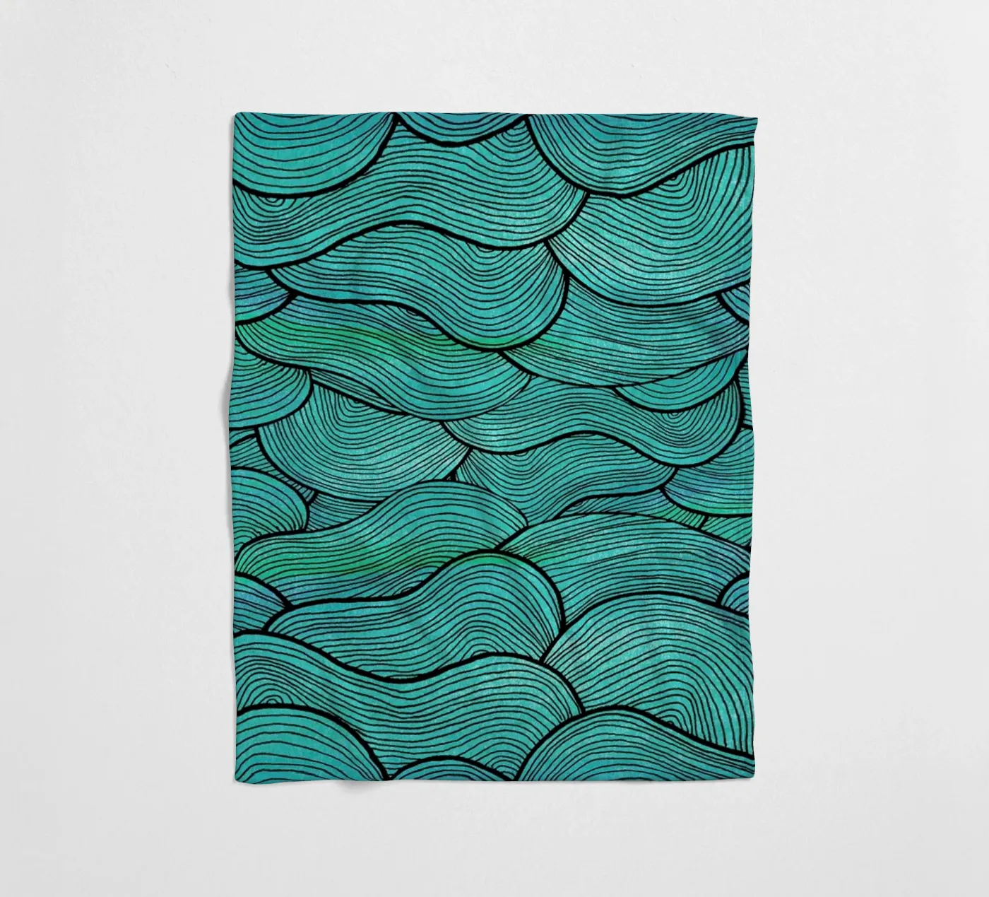 Sea Waves Pattern plaid polaire de Pom Graphic Design