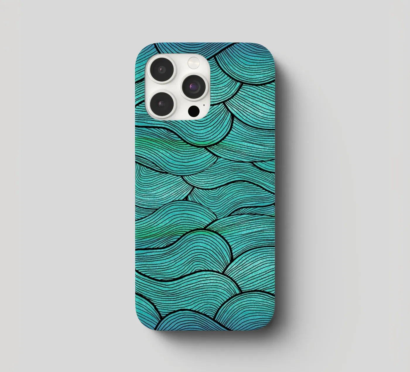 Sea Waves Pattern iphone case by Pom Graphic Design