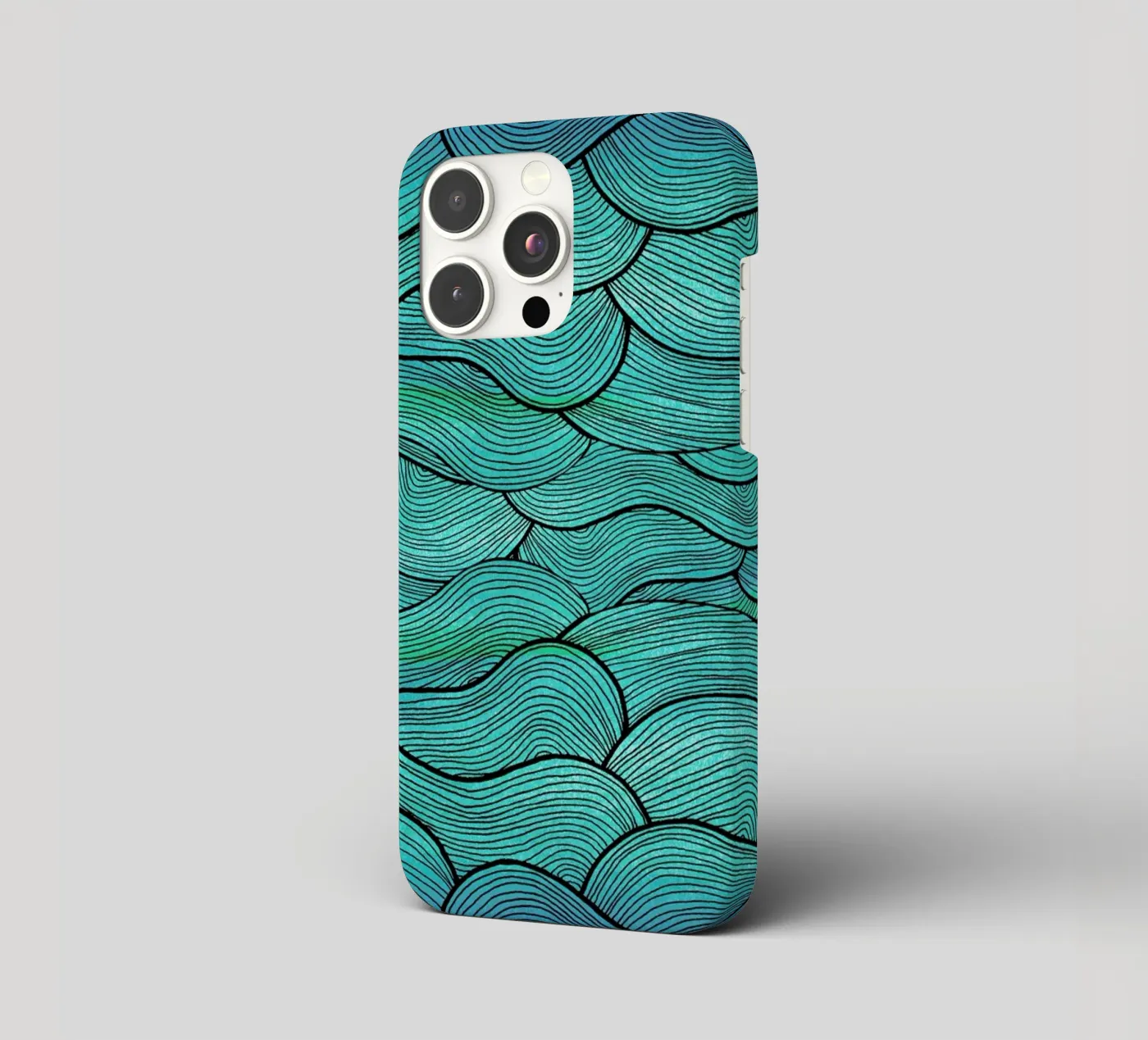 Sea Waves Pattern iphone case by Pom Graphic Design