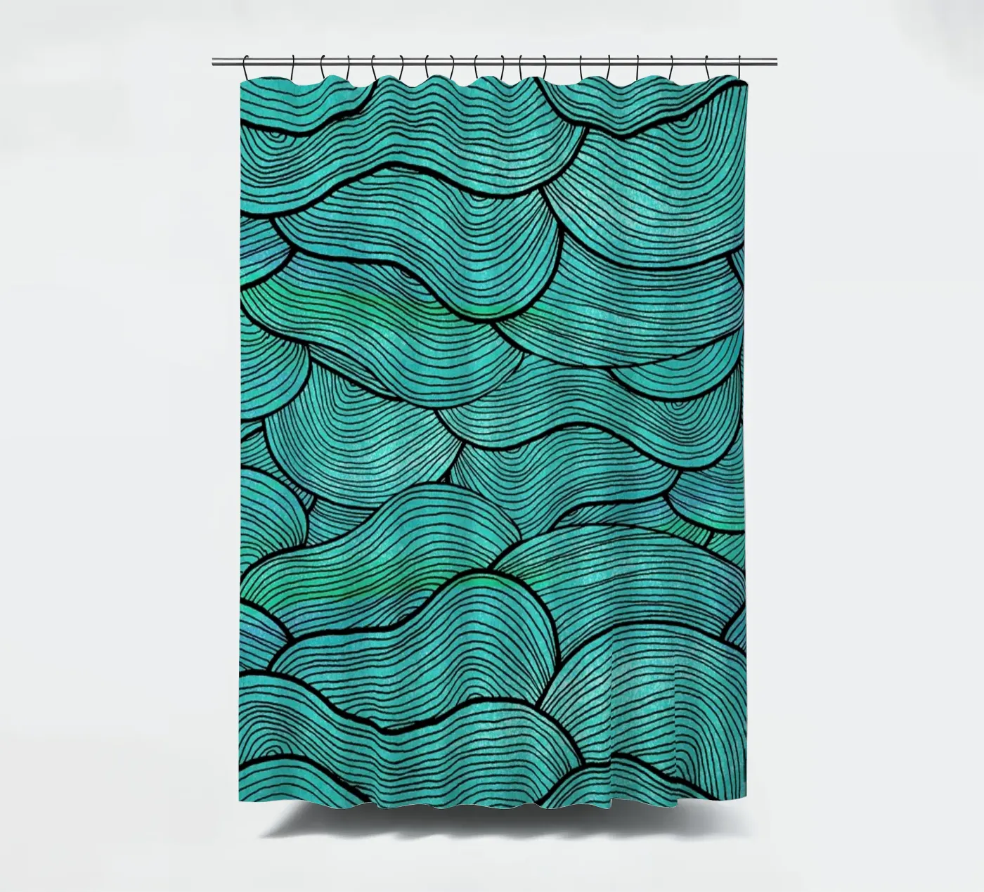 Sea Waves Pattern Duschvorhang von Pom Graphic Design