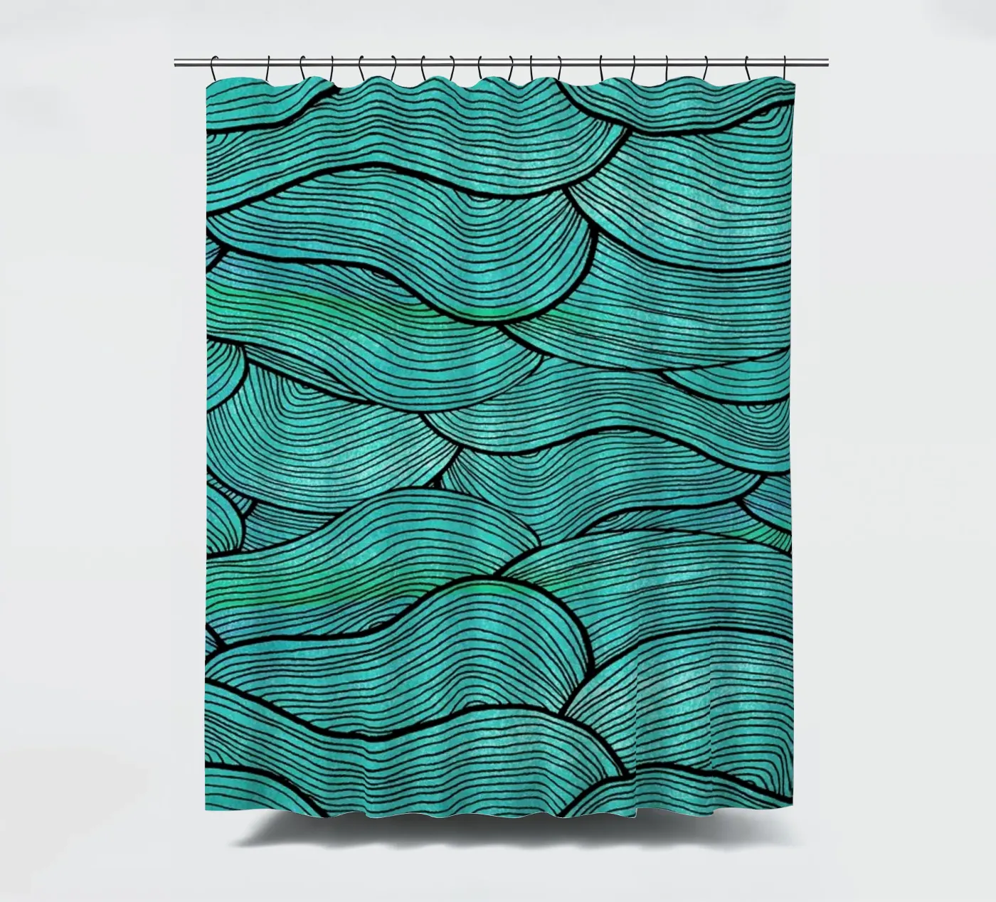 Sea Waves Pattern Duschvorhang von Pom Graphic Design