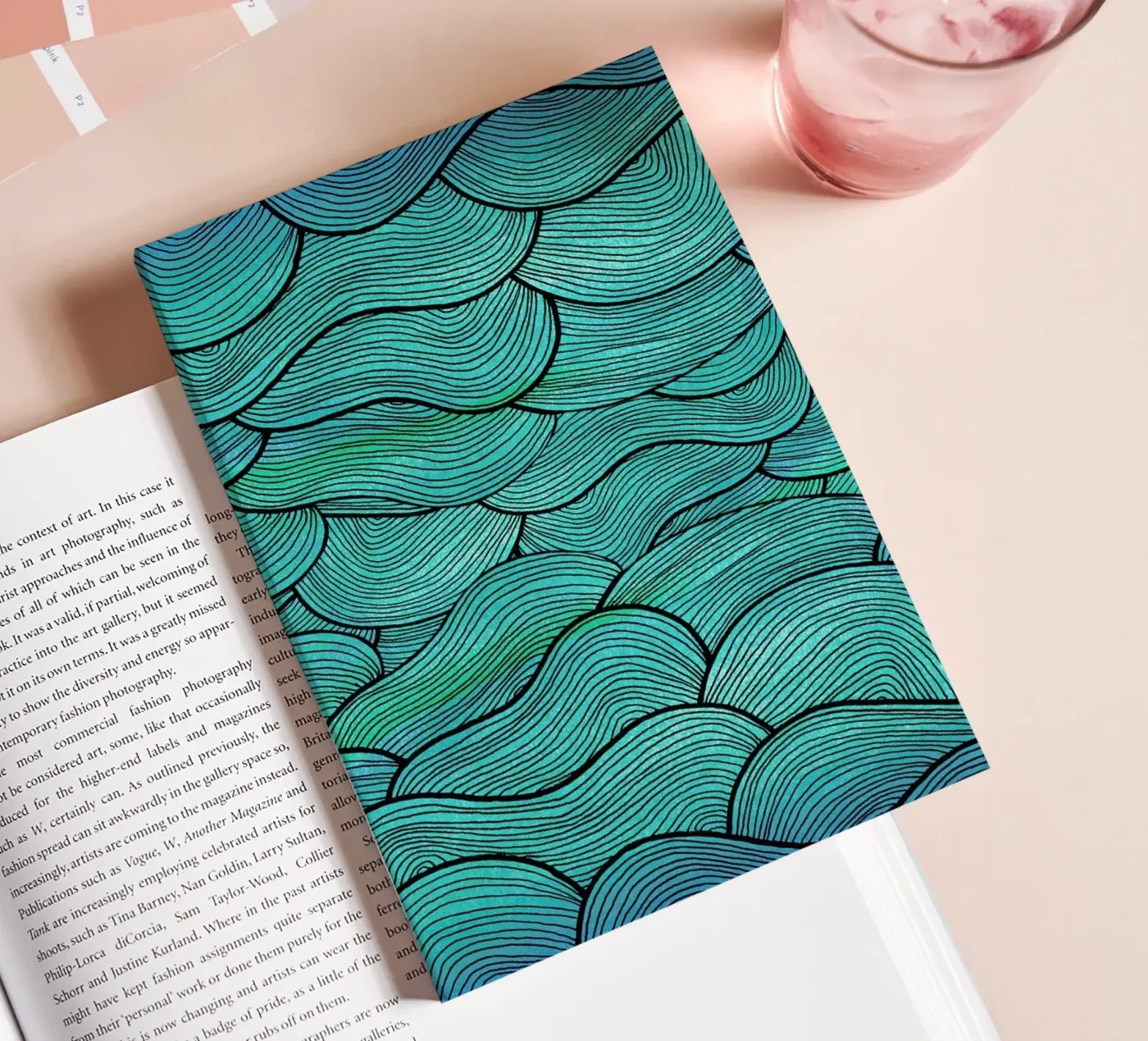 Sea Waves Pattern notebook by Pom Graphic Design