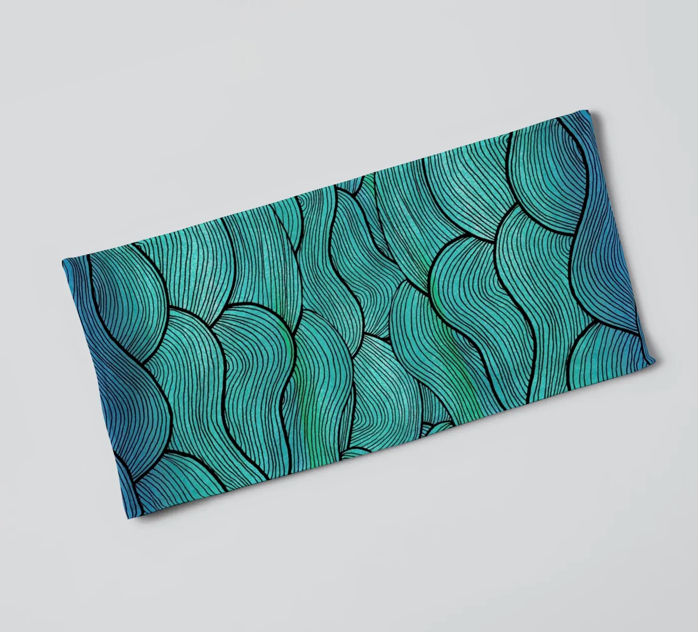 Sea Waves Pattern badhanddoek van Pom Graphic Design