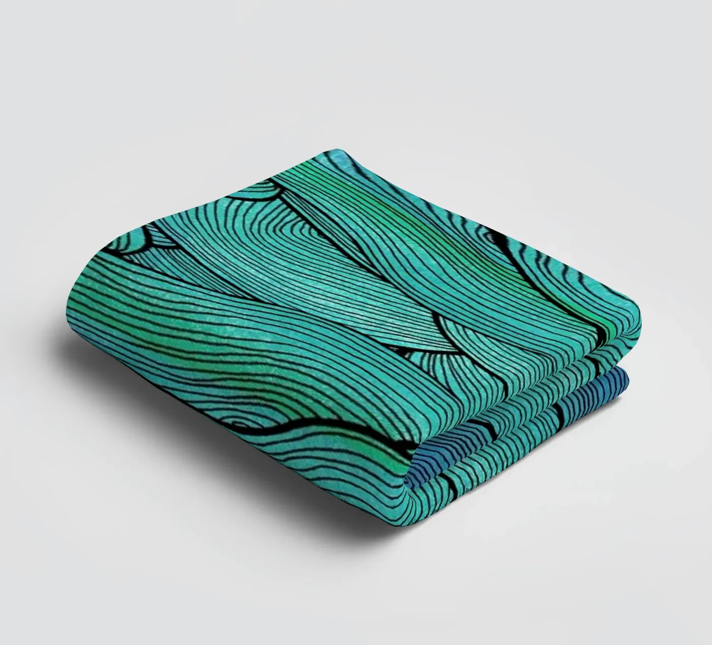 Sea Waves Pattern badhanddoek van Pom Graphic Design