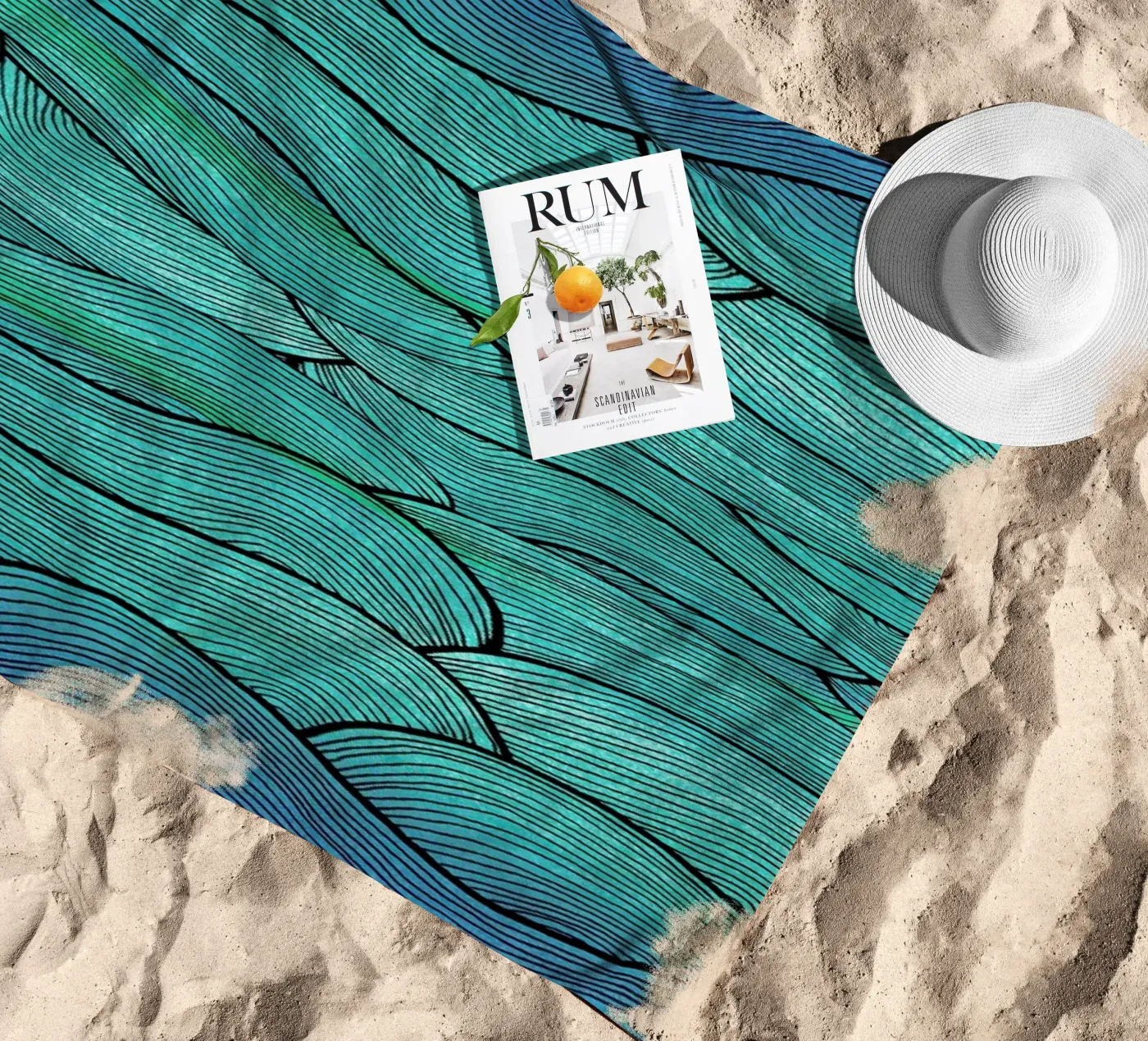 Sea Waves Pattern telo mare da Pom Graphic Design