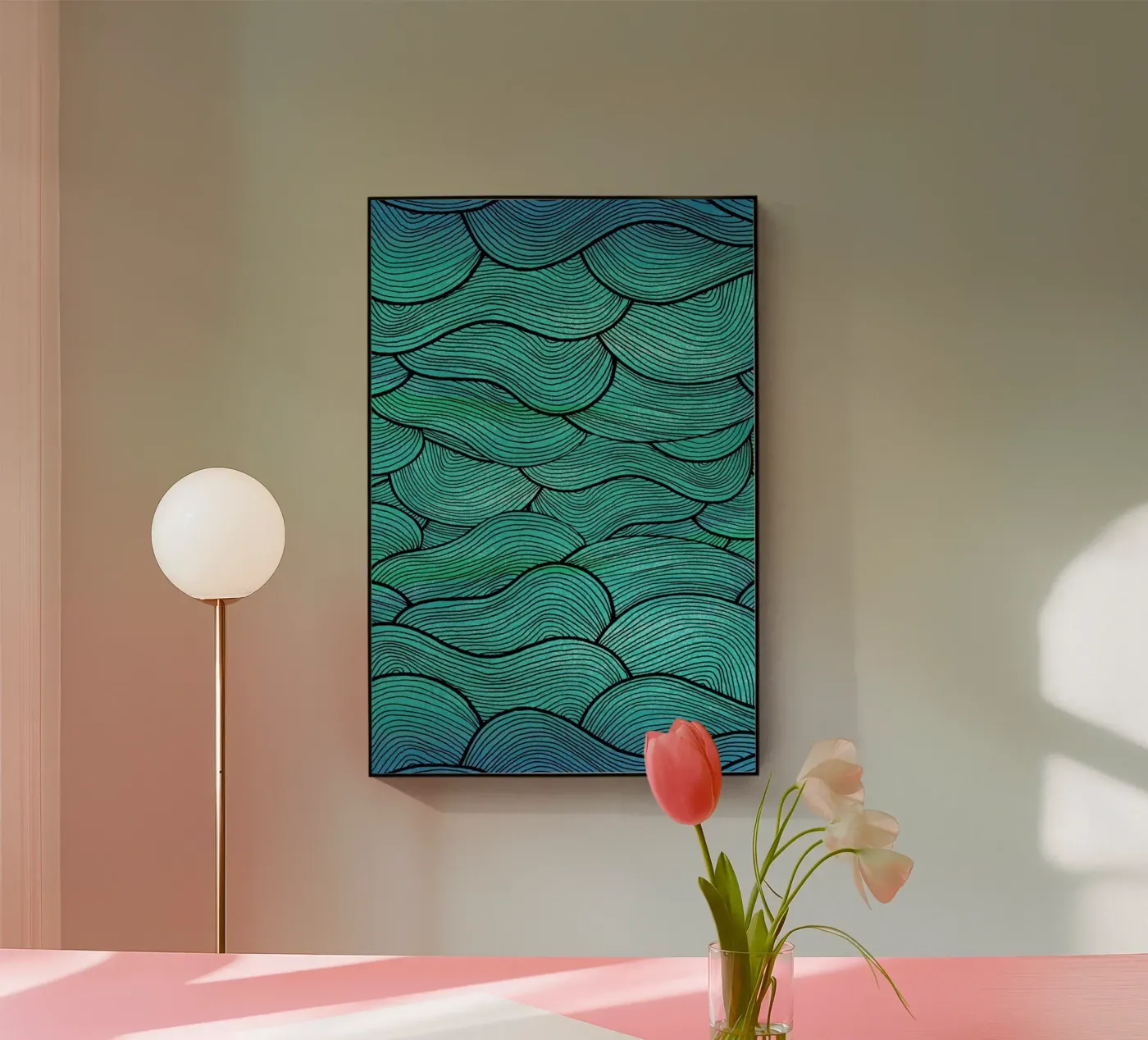 Sea Waves Pattern acryl van Pom Graphic Design
