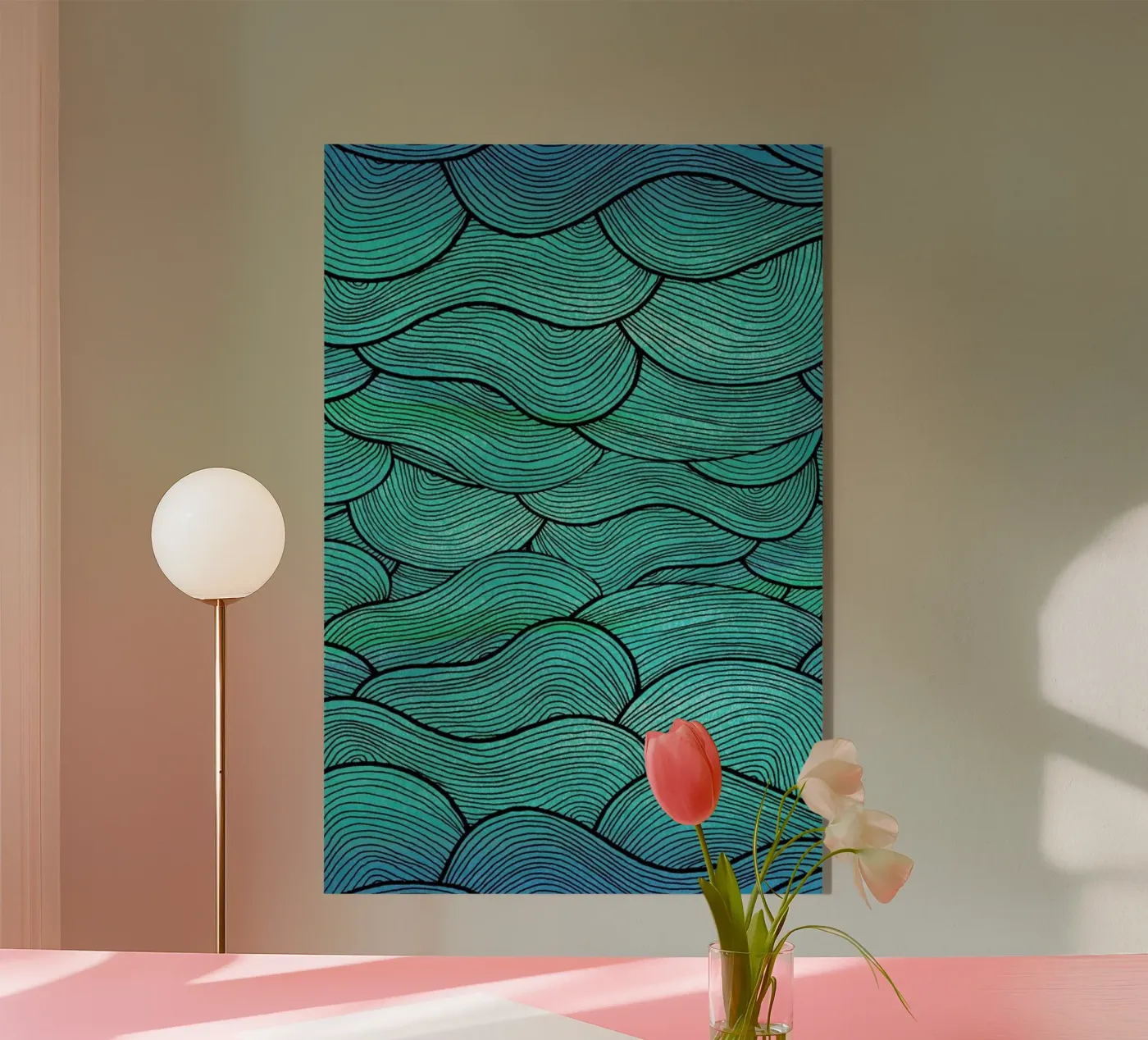 Sea Waves Pattern acryl van Pom Graphic Design