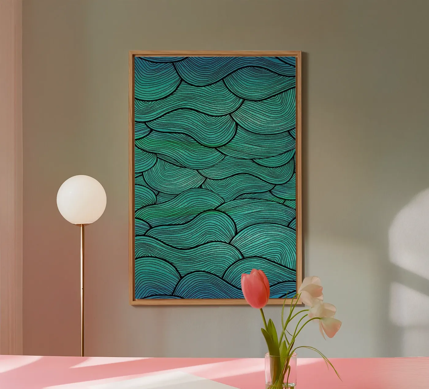 Sea Waves Pattern forex-plaat van Pom Graphic Design