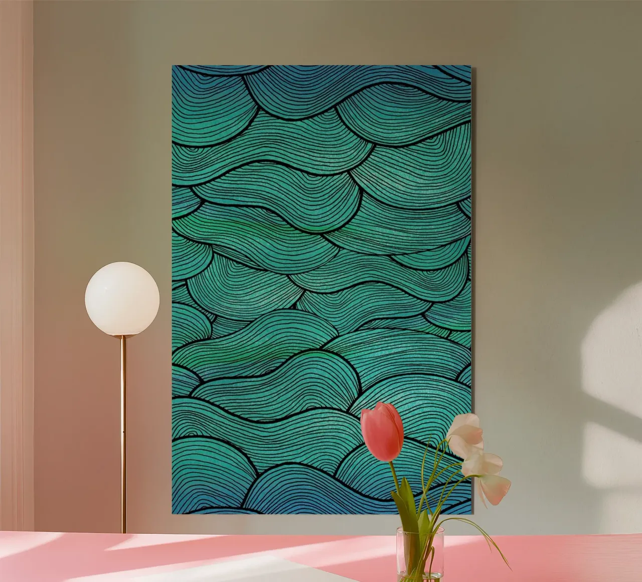 Sea Waves Pattern alluminio dibond da Pom Graphic Design