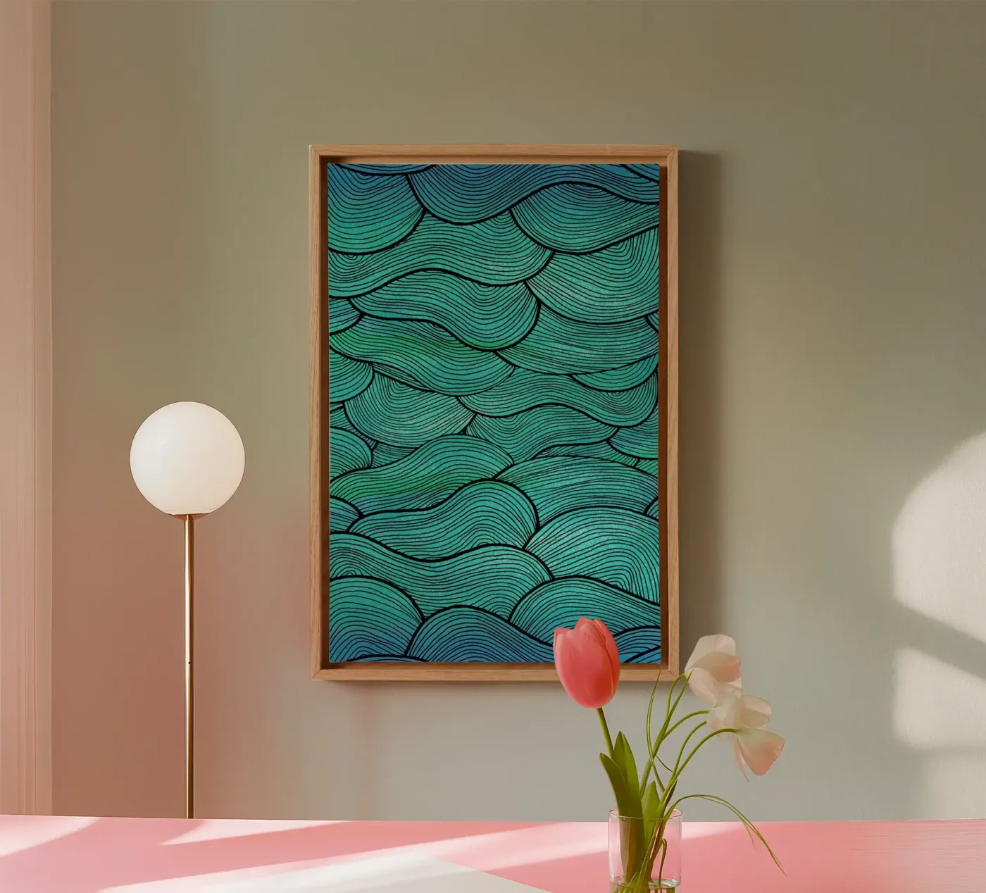 Sea Waves Pattern tela da Pom Graphic Design