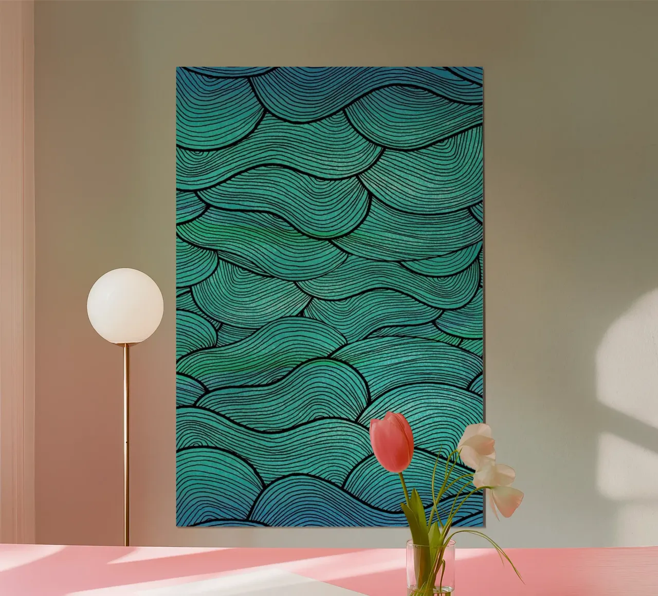 Sea Waves Pattern poster da Pom Graphic Design