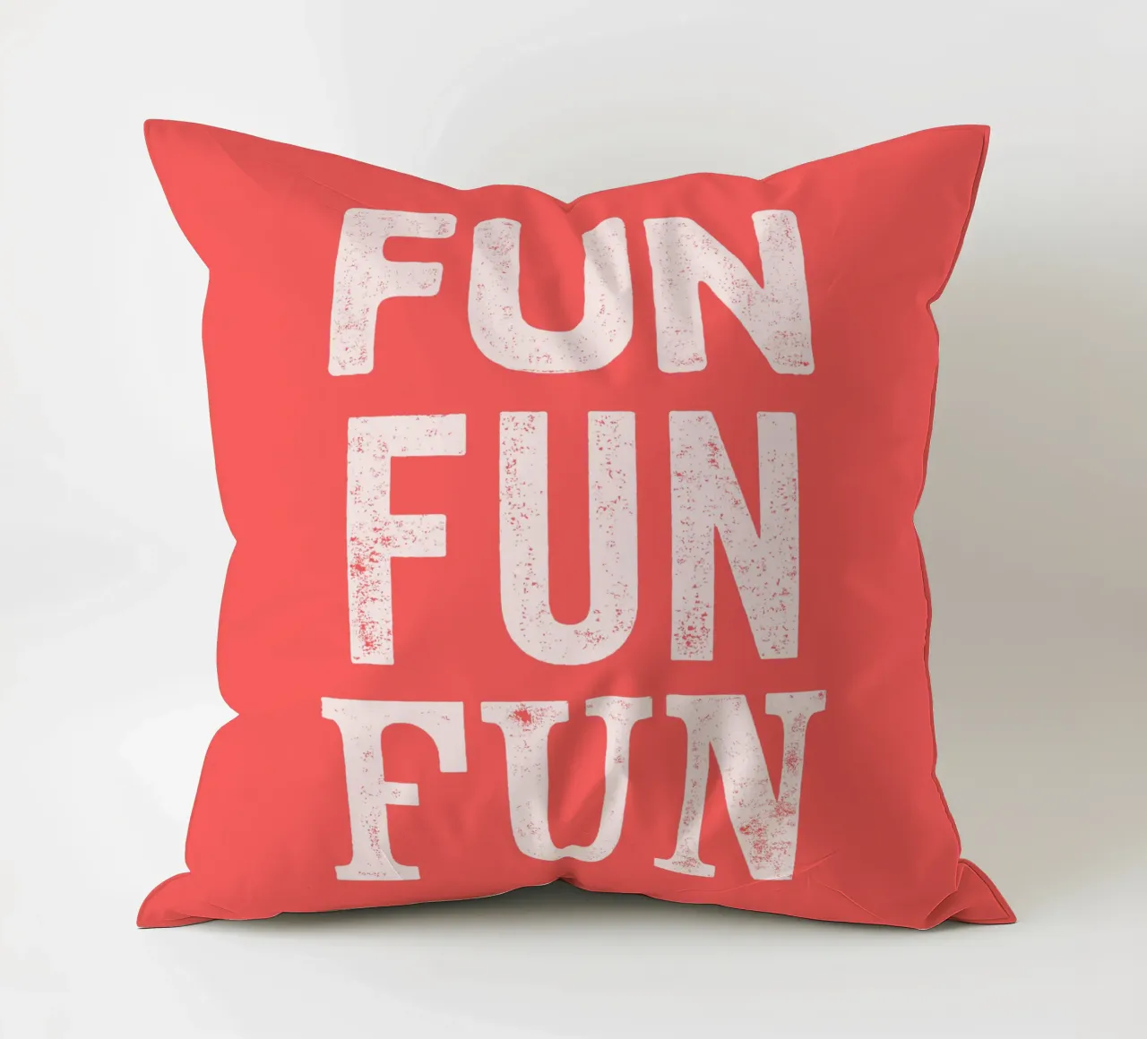 Fun Fun Fun Retro Funky Letterpress Typographic Print Design cuscino da THE MOTIVATED TYPE