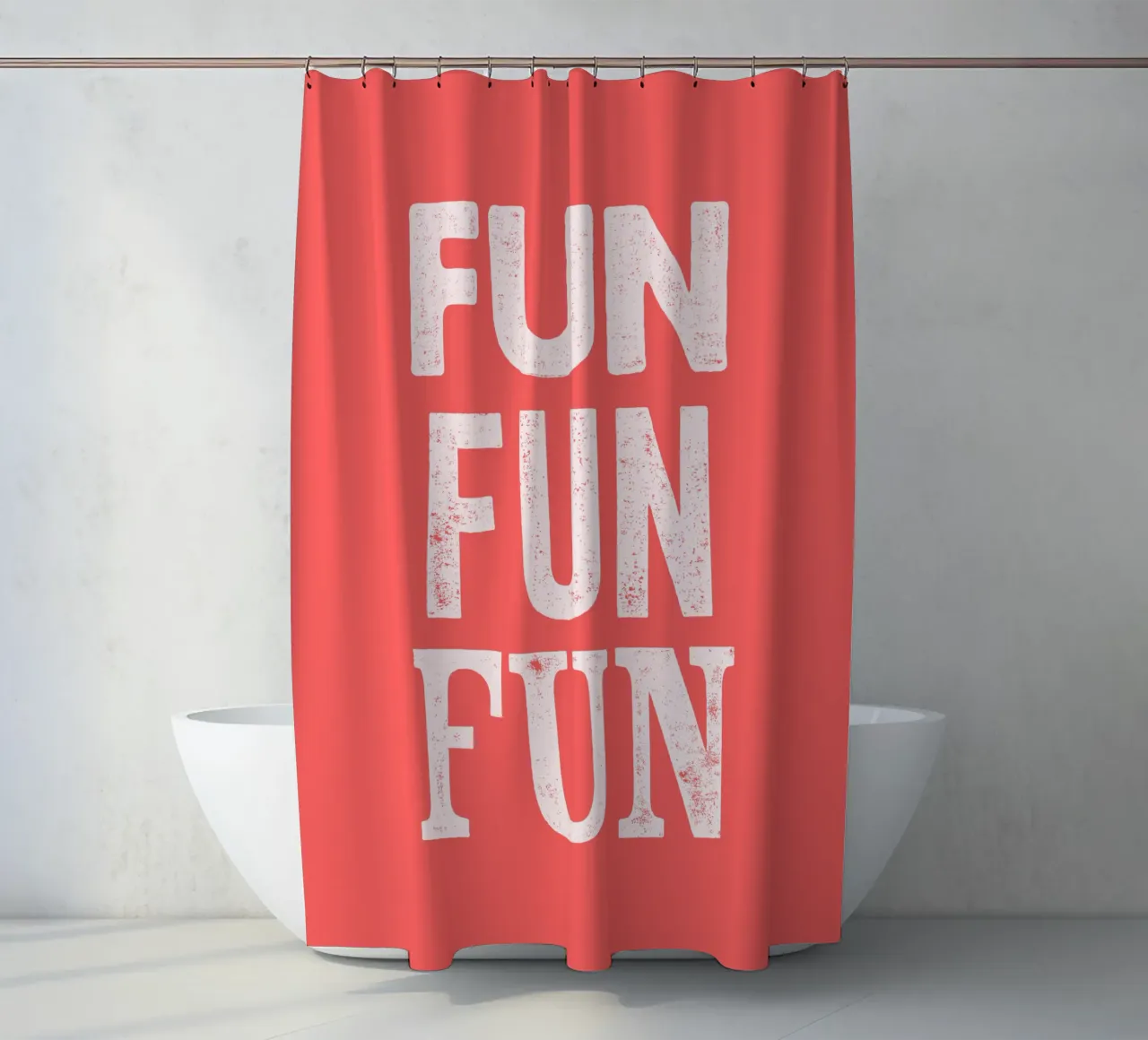 Fun Fun Fun Retro Funky Letterpress Typographic Print Design tenda da doccia da THE MOTIVATED TYPE