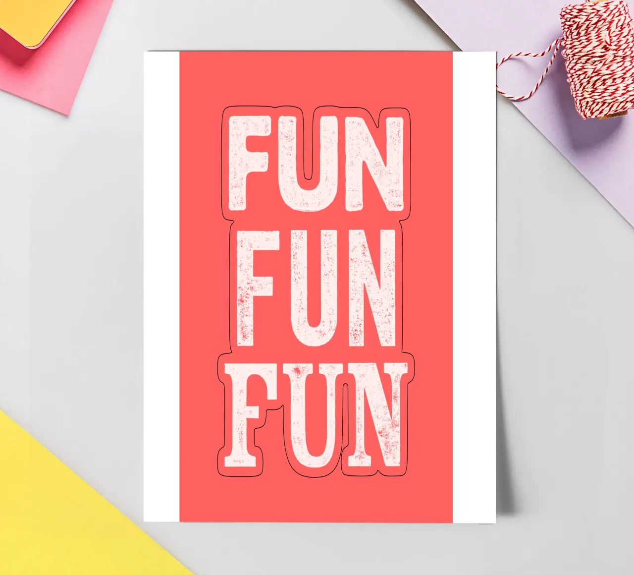 Fun Fun Fun Retro Funky Letterpress Typographic Print Design sticker sheet by THE MOTIVATED TYPE